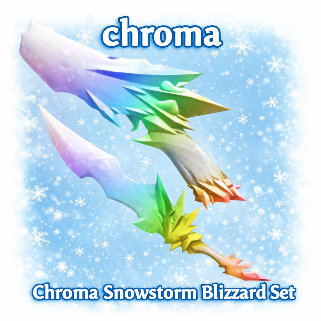 LIMITED🚨| Roblox | Murder Mystery 2 | MM2 | Chroma Snowstorm Blizzard Set-CHEAP