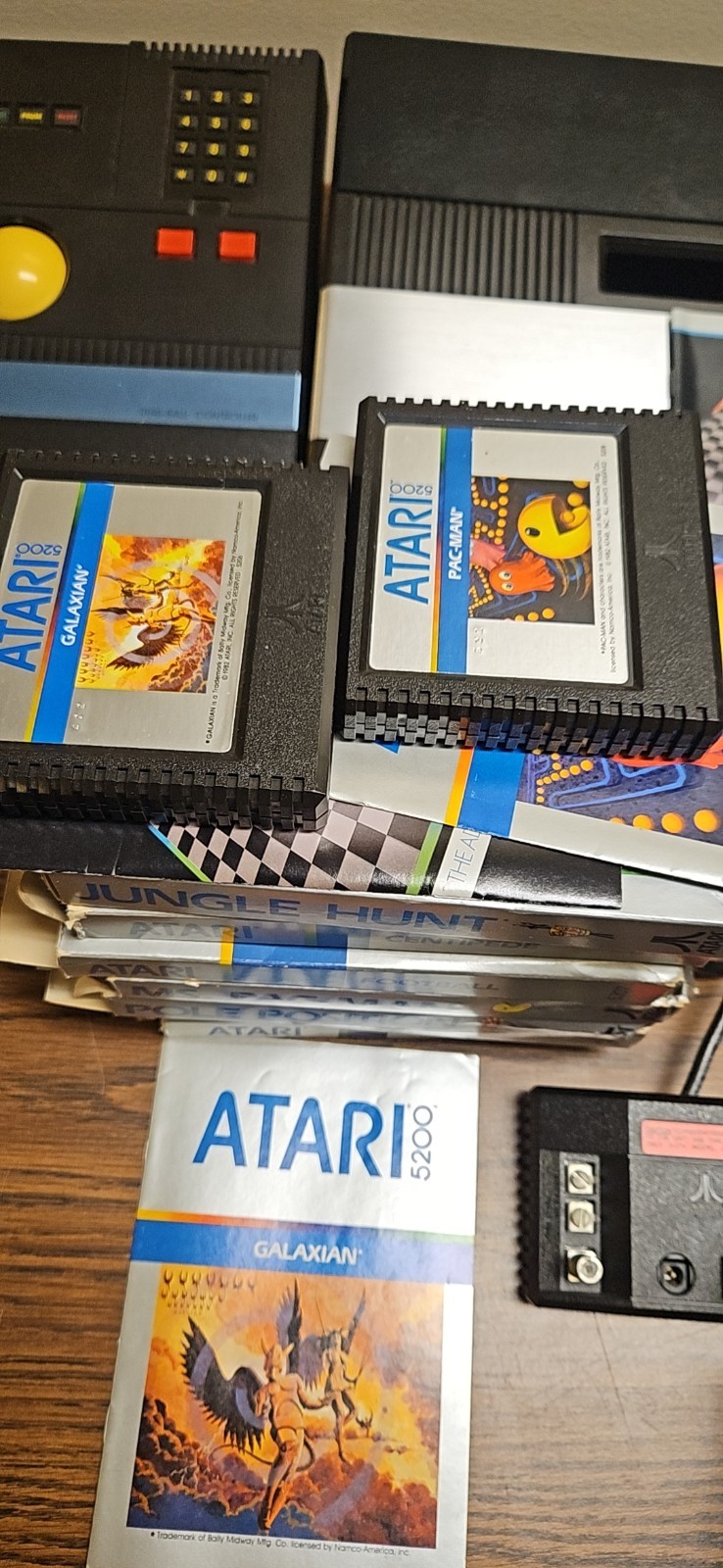 Vtg Atari 5200 Console & Atari Trak Ball , 2 Controllers, 9 Games, (UNTESTED)