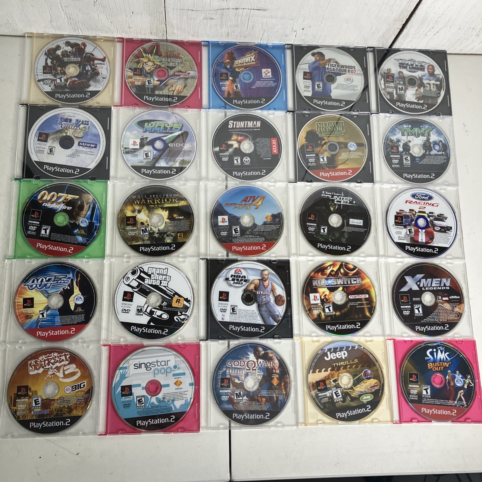 Sony PlayStation 2 PS2 Slim Console SCPH-70012 25 Games GTA 3 Marvel Alliance