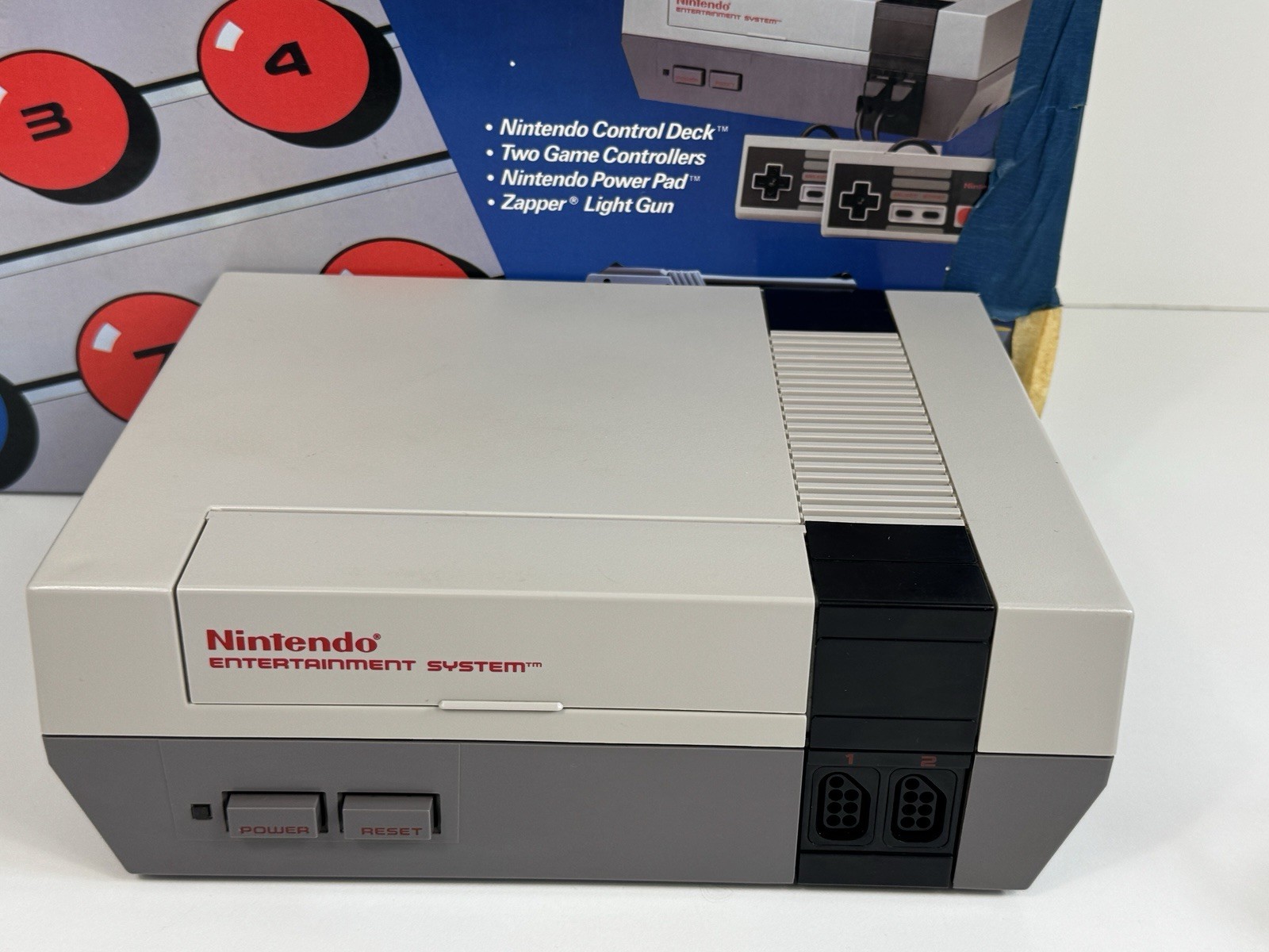 Nintendo NES Power Set Box Console Zapper Foam Inserts Tested No Power Pad
