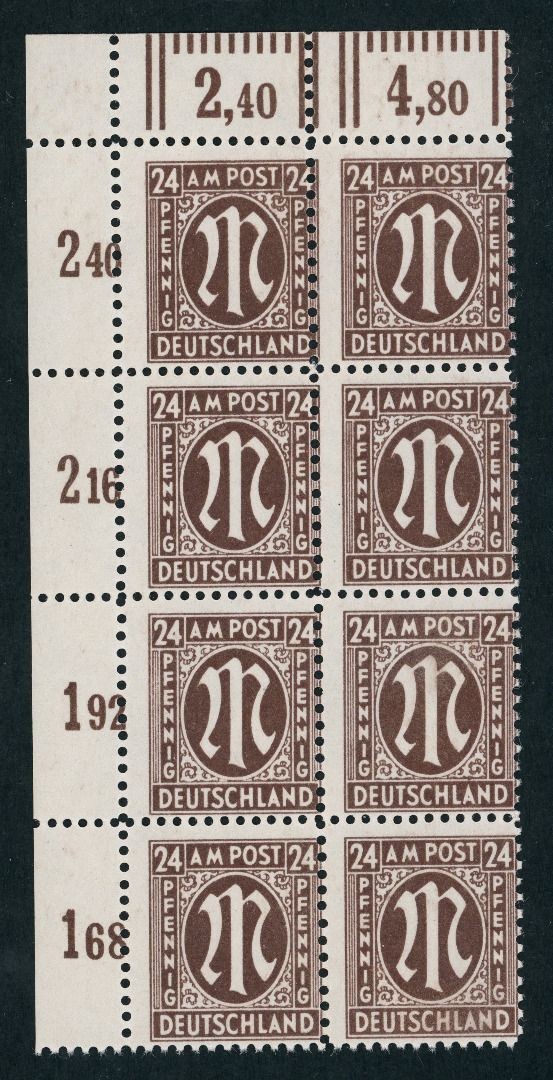 All. Occupation Bizone AMPost Michel No. 27C mint never hinged perforated…