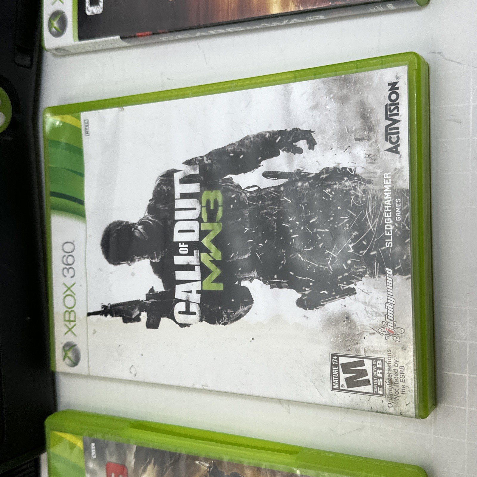 Xbox 360 Slim Console Bundle w/ Controller, Cables, MW3, Gears of War 2 & 3