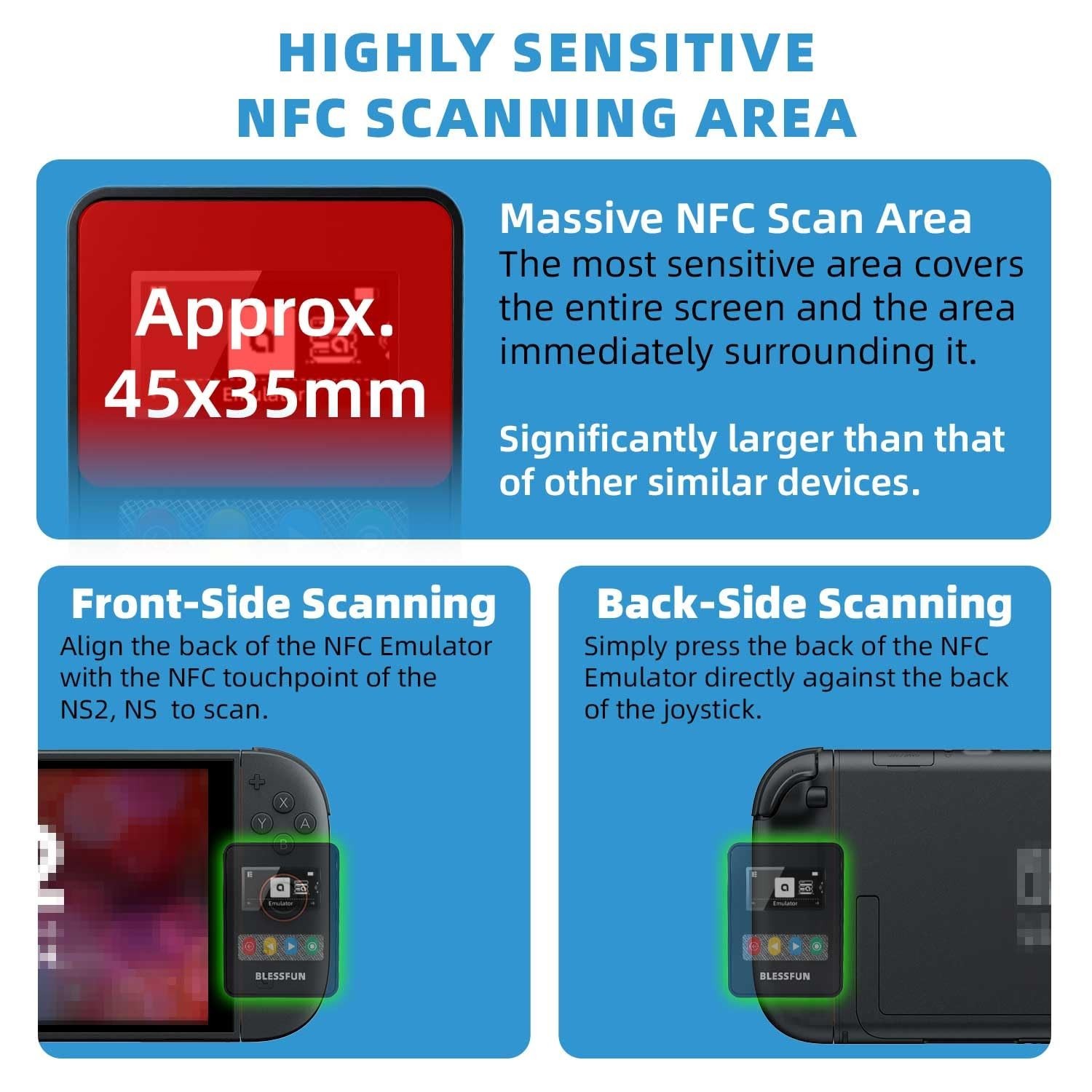 NFC Emulator with 3000+ Data Storage, 1.3″ OLED Screen, Rechargeable, Type-C, Co