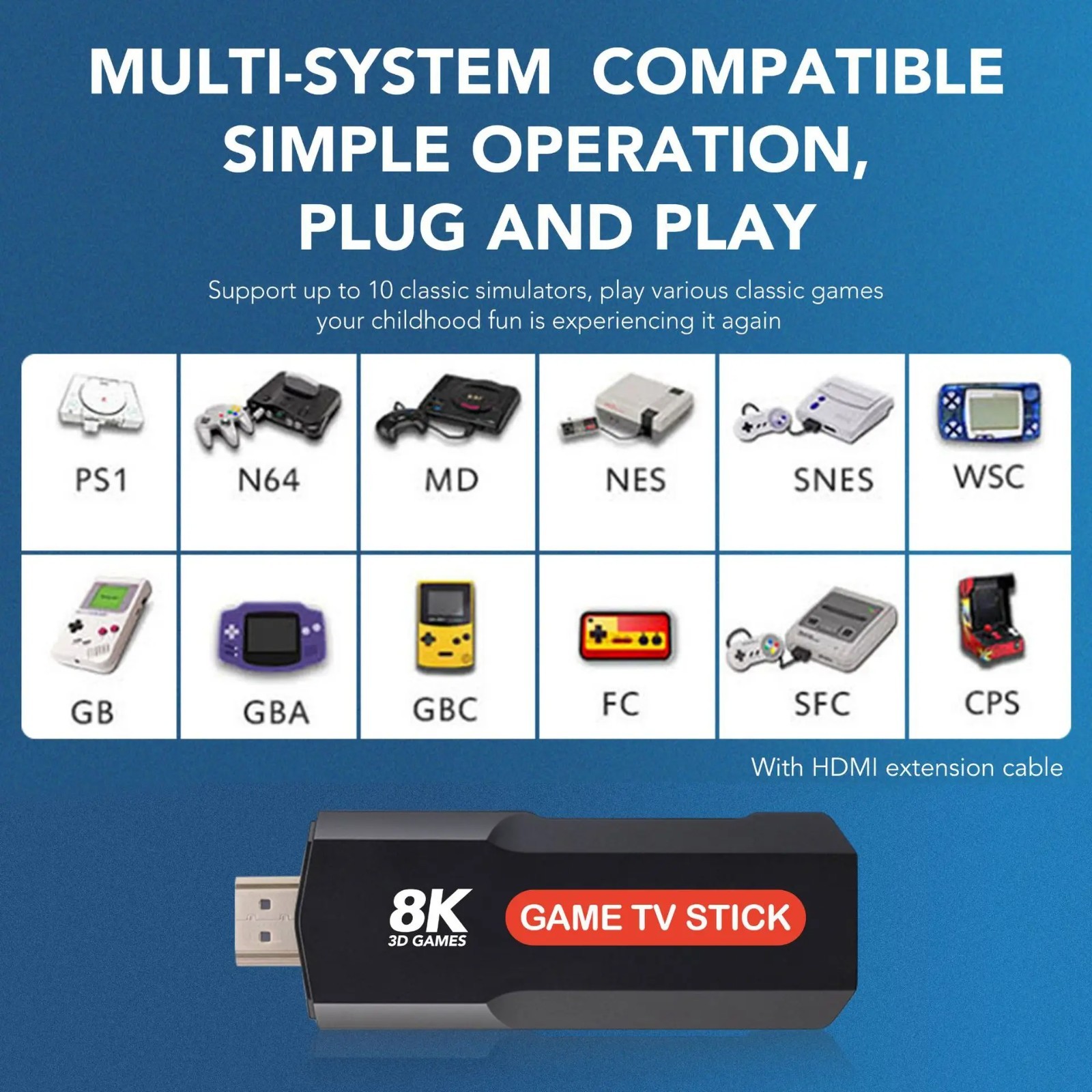 X2 Game Stick- Upgraded 8K 5G, with 30000+ Retro Games, TV Video Game Console