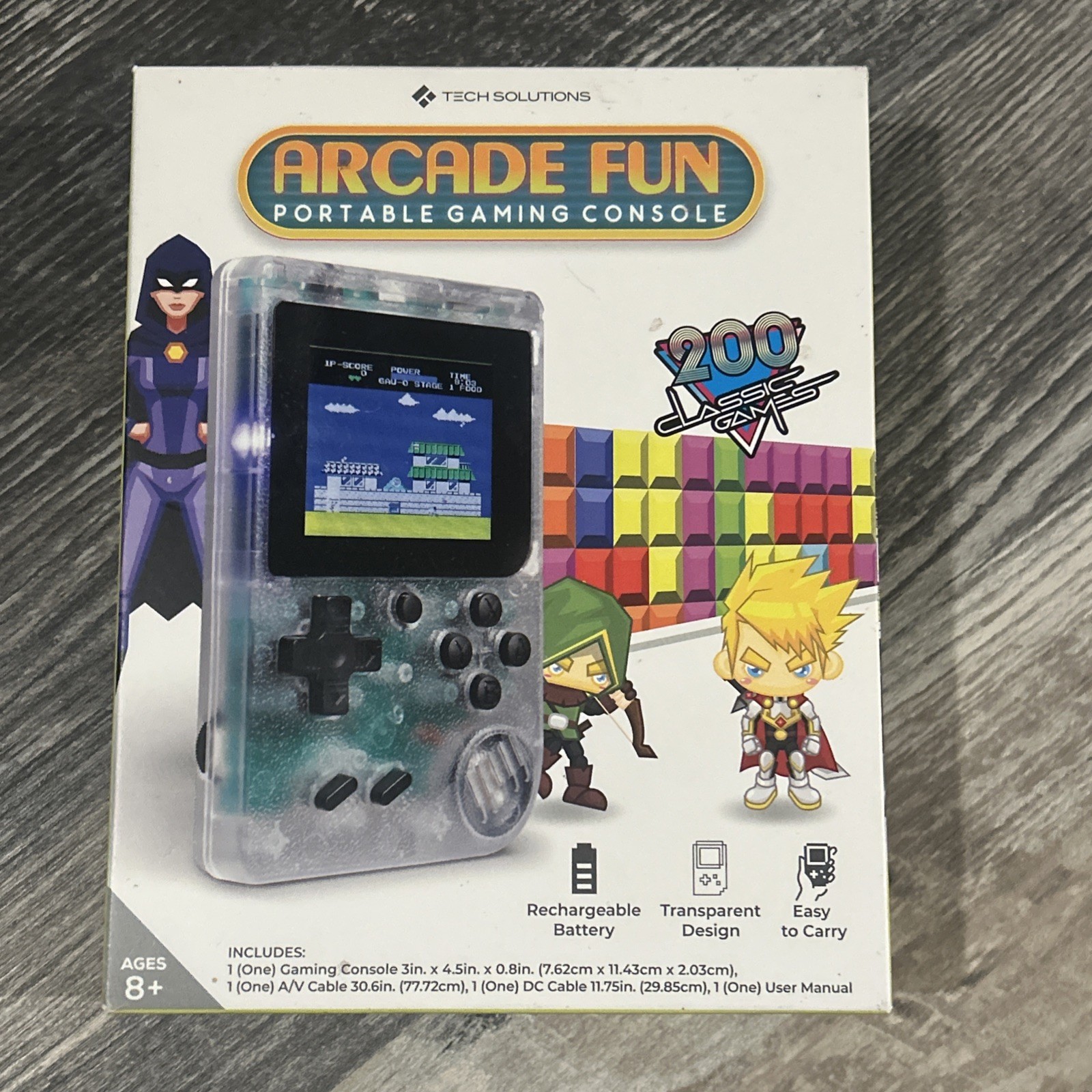 Tech Solutions Arcade Fun 200 Classic Game Handheld Video Game System