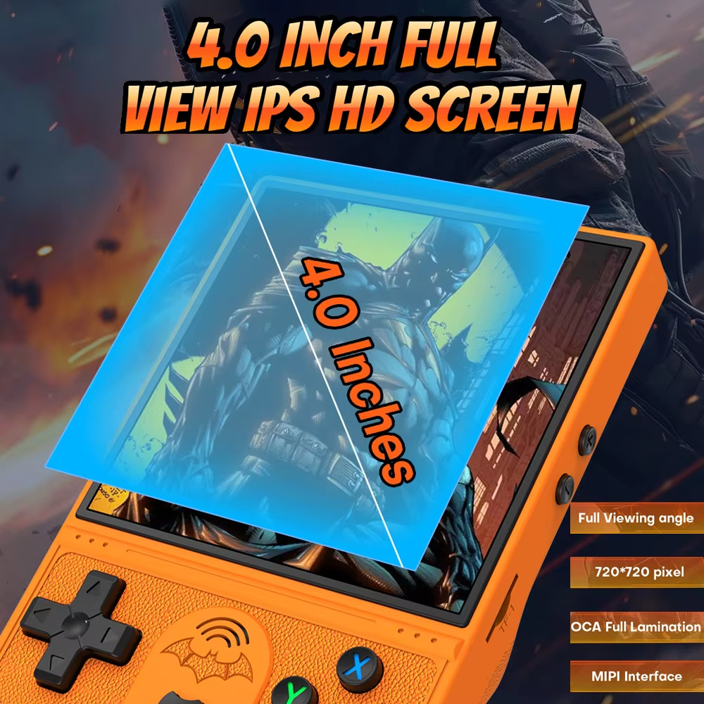4″ IPS Retro Handheld Game Console 18000 Games 64GB Quad Core Dual Joystick 3D