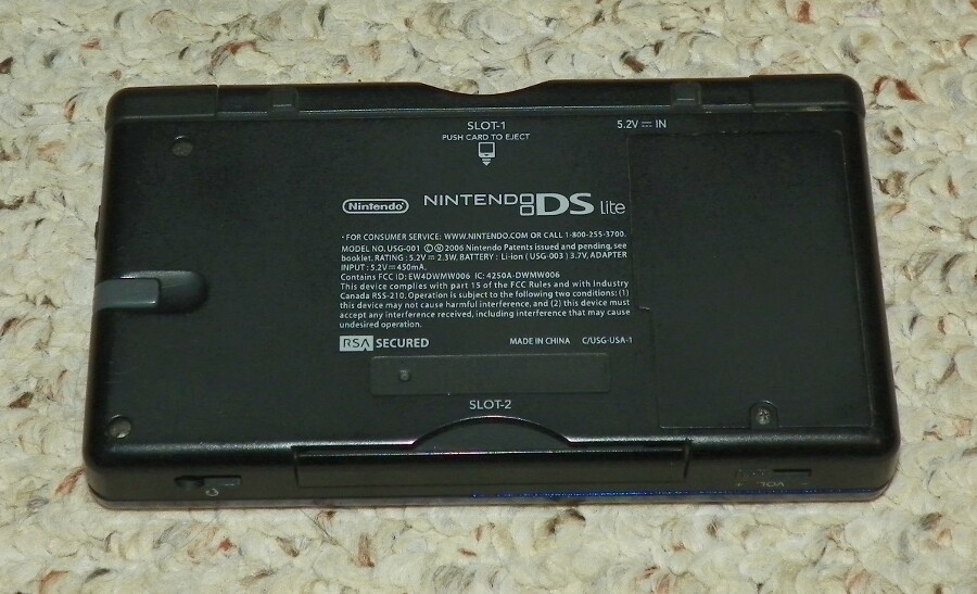 Nintendo DS Lite Handheld Console – Blue & Black w/ Mario Stickers