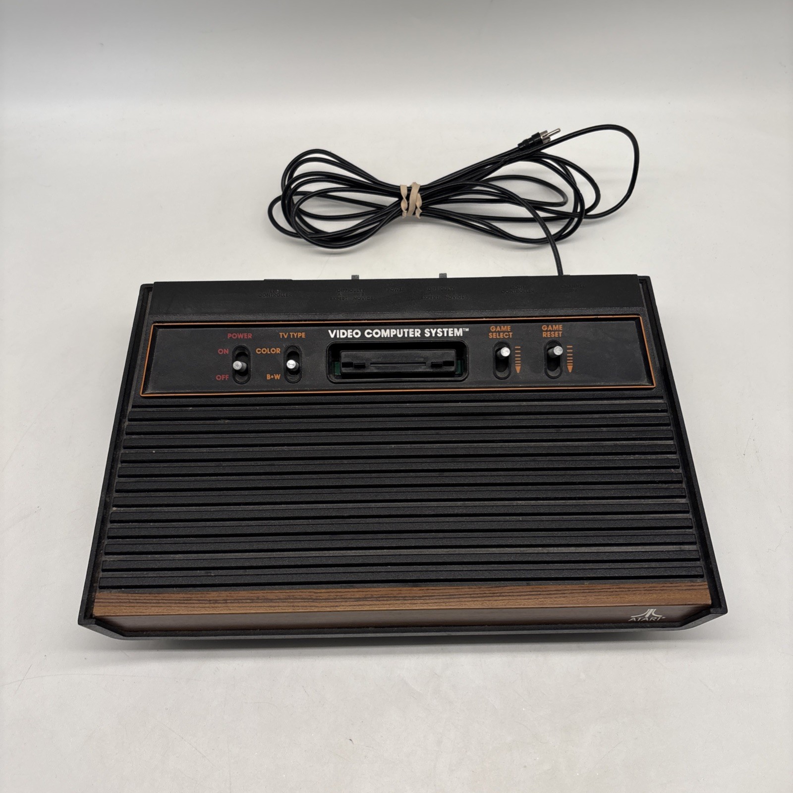 Vintage Atari 2600 (CX-2600 A) Console Wood Grain 4 Switch Untested For Parts!