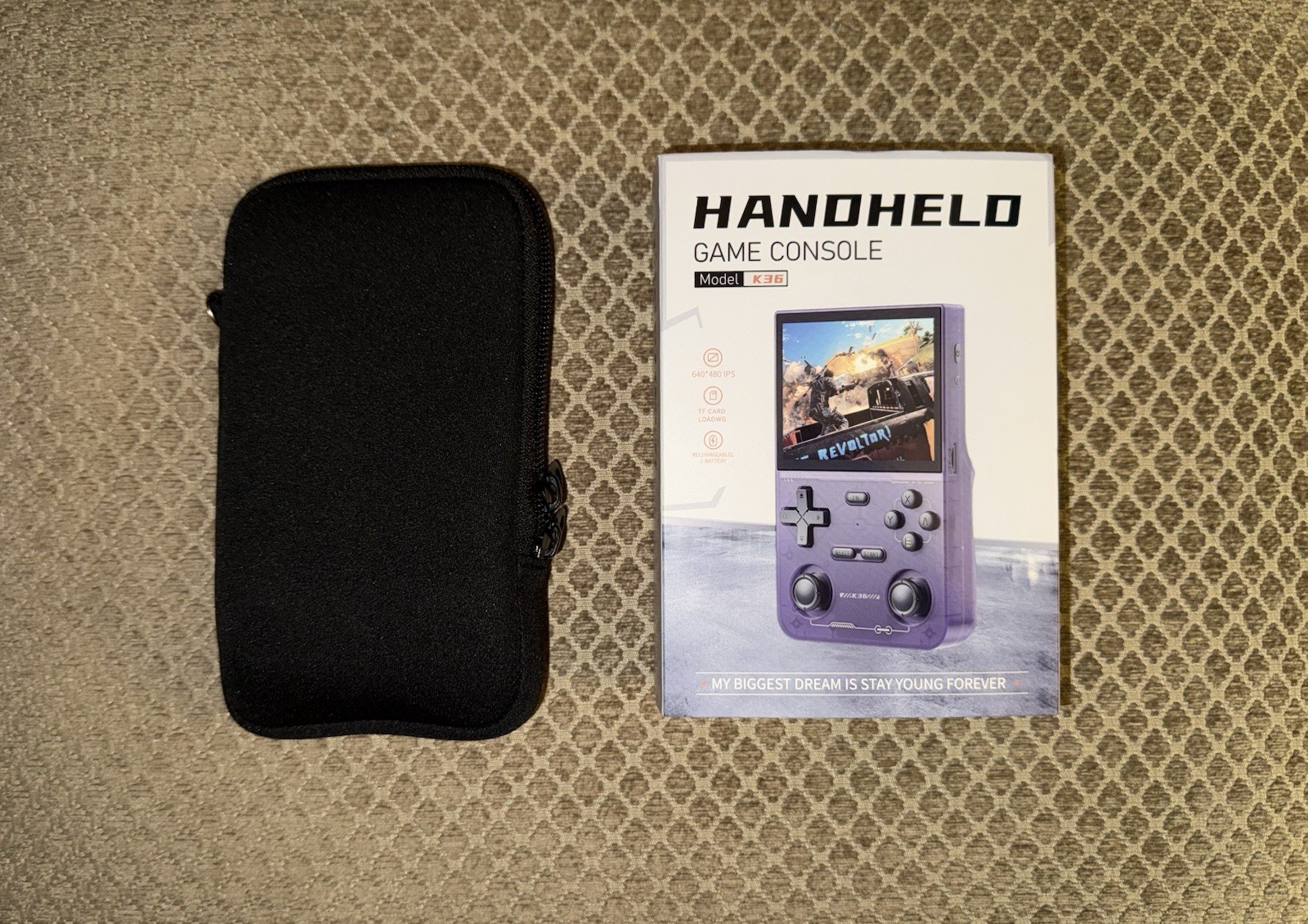 K36 Compact Purple Retro Game Emulator Soft Case Included READ DESCRIPTION