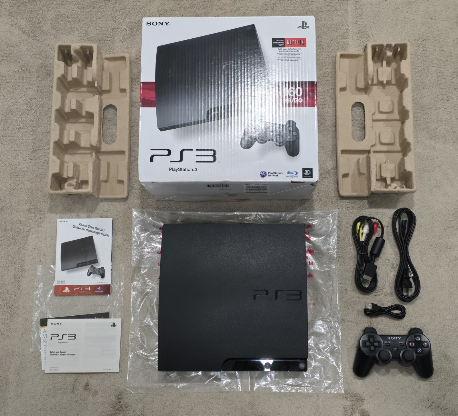 Sony PS3 Slim 160GB CECH-3001A Console CIB Complete Matching Serial Tested OEM