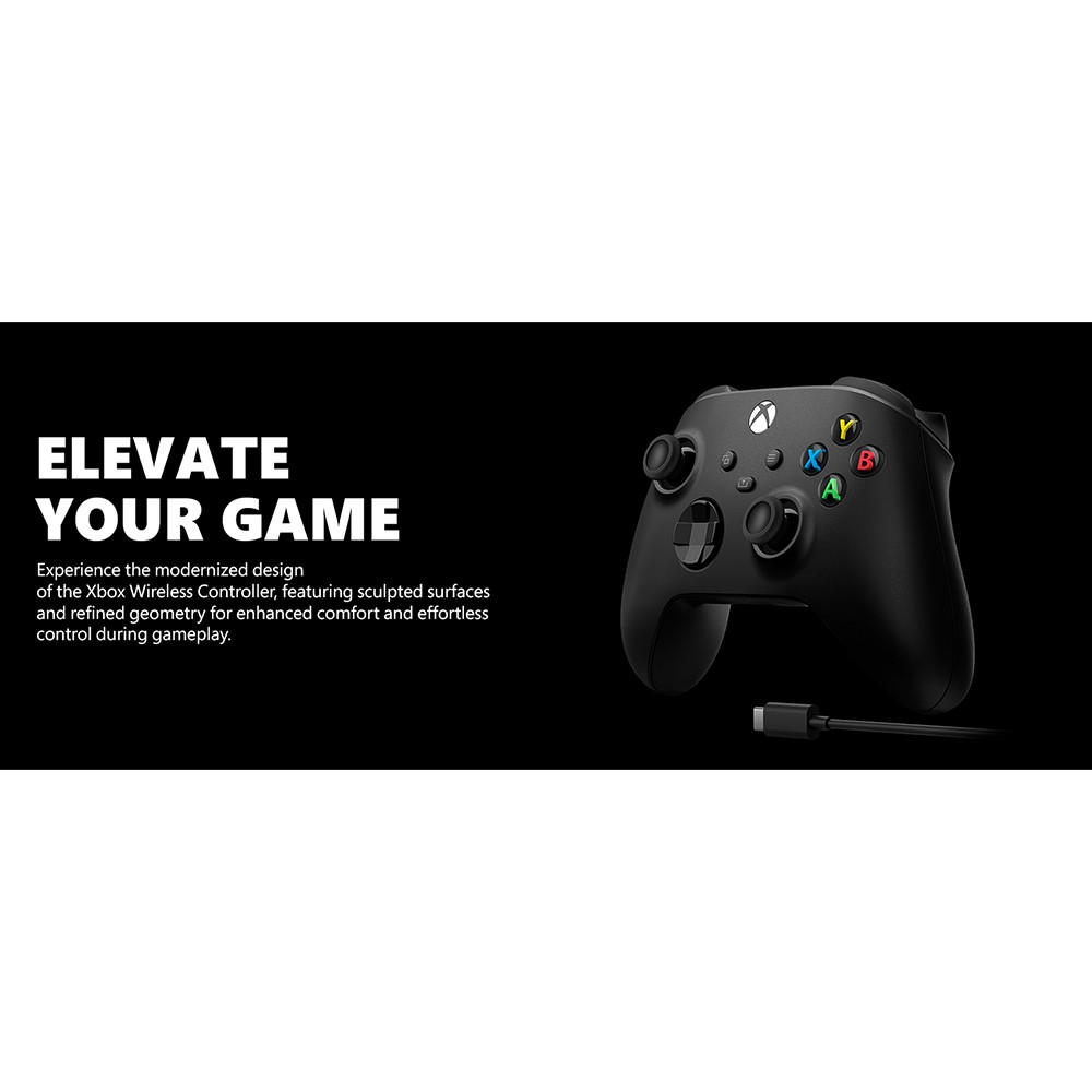 Microsoft Xbox Wireless Gaming Controller (2025) with USB-C Cable, Carbon Black