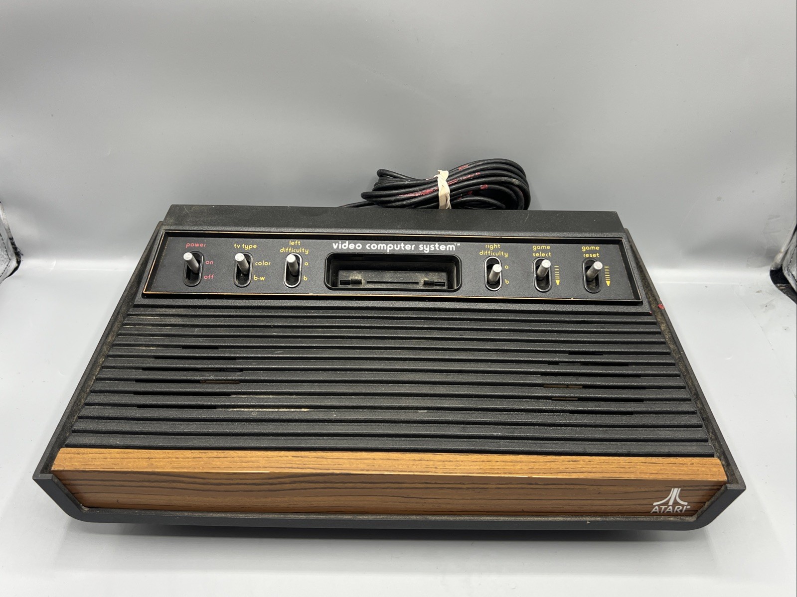 Atari 2600 Woodgrain Console System Bundle 10 Games Tested OEM Power Cords Lot B