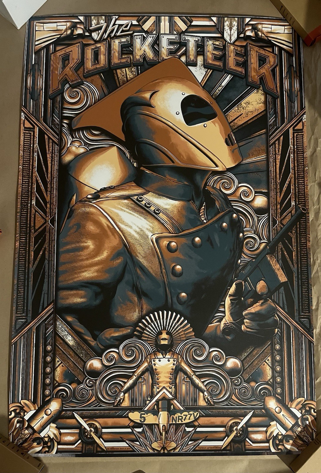 The Rocketeer Poster Art Print Anthonie Petrie Screenprint Cliff Secord Metallic