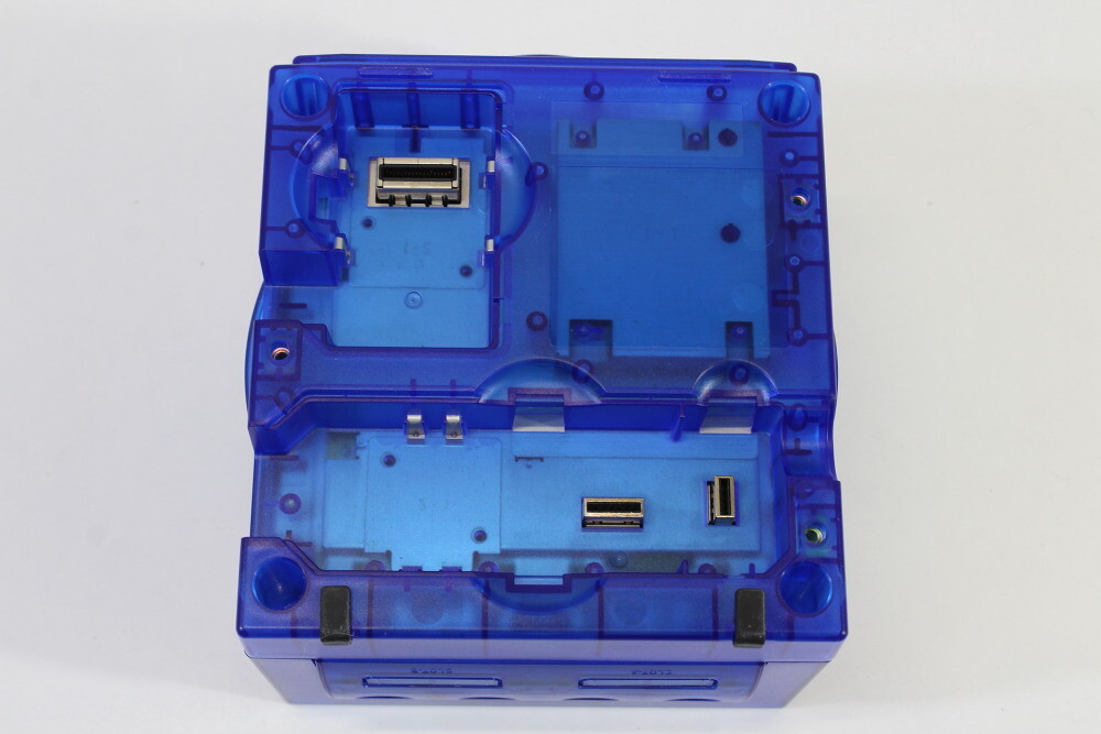 Nintendo Gamecube Clear Transparent Dark Blue Console & AC AV NTSC-U/C DOL-001