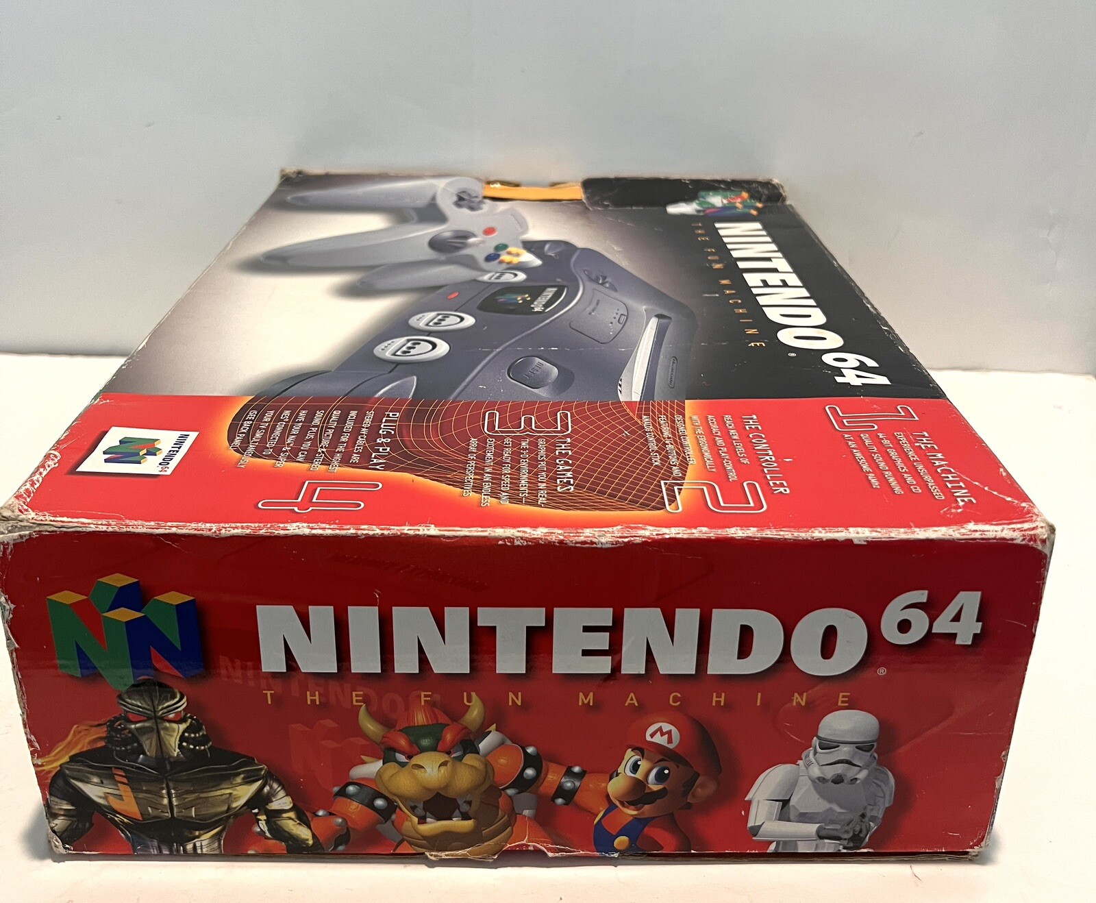 Nintendo N64 System/Console With Original Box, Styrofoam, 4 Games 2controllers .