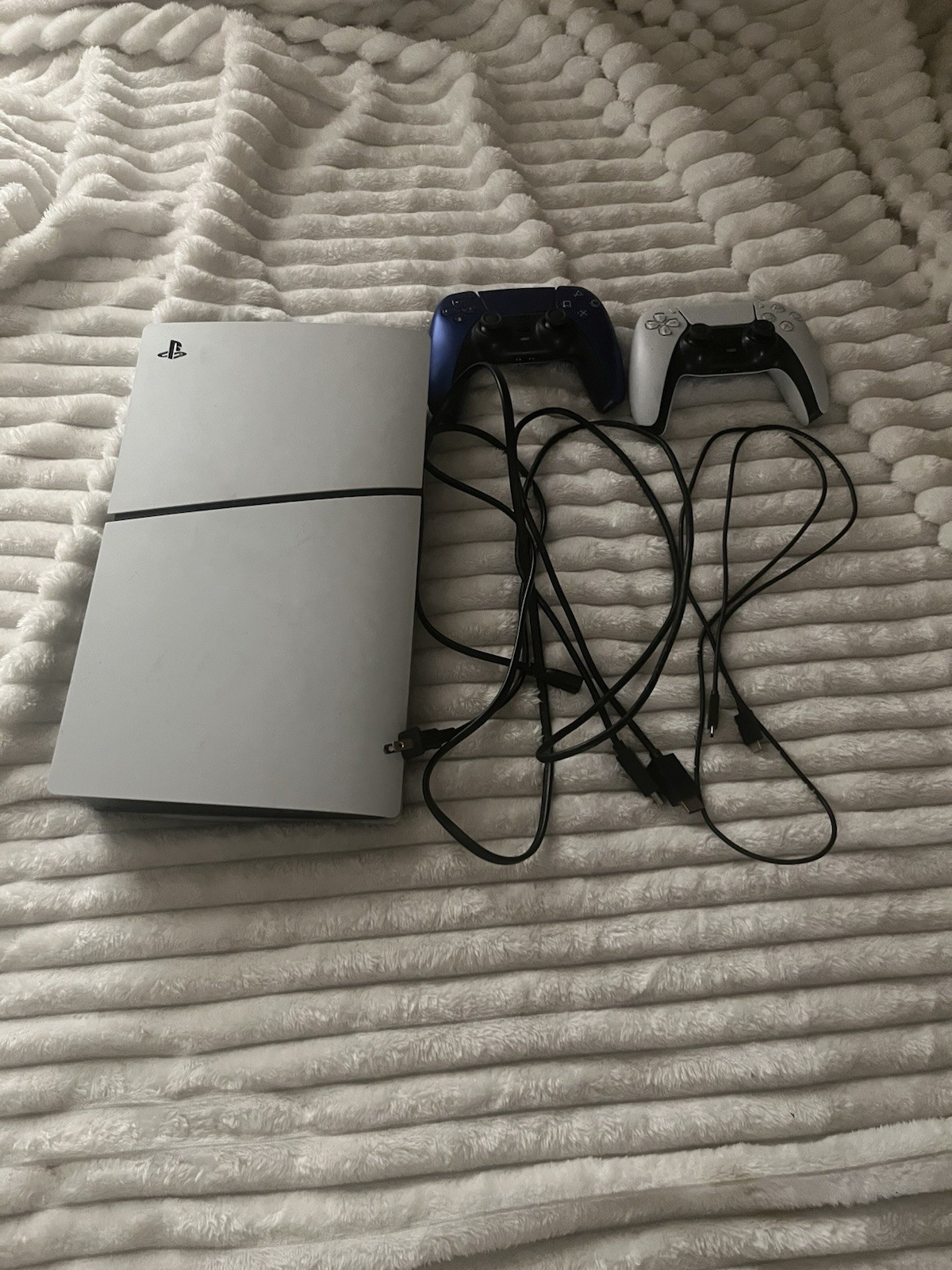 Sony PlayStation 5 Digital Edition Console White w/ 2 Controllers, Cables, Wi-Fi