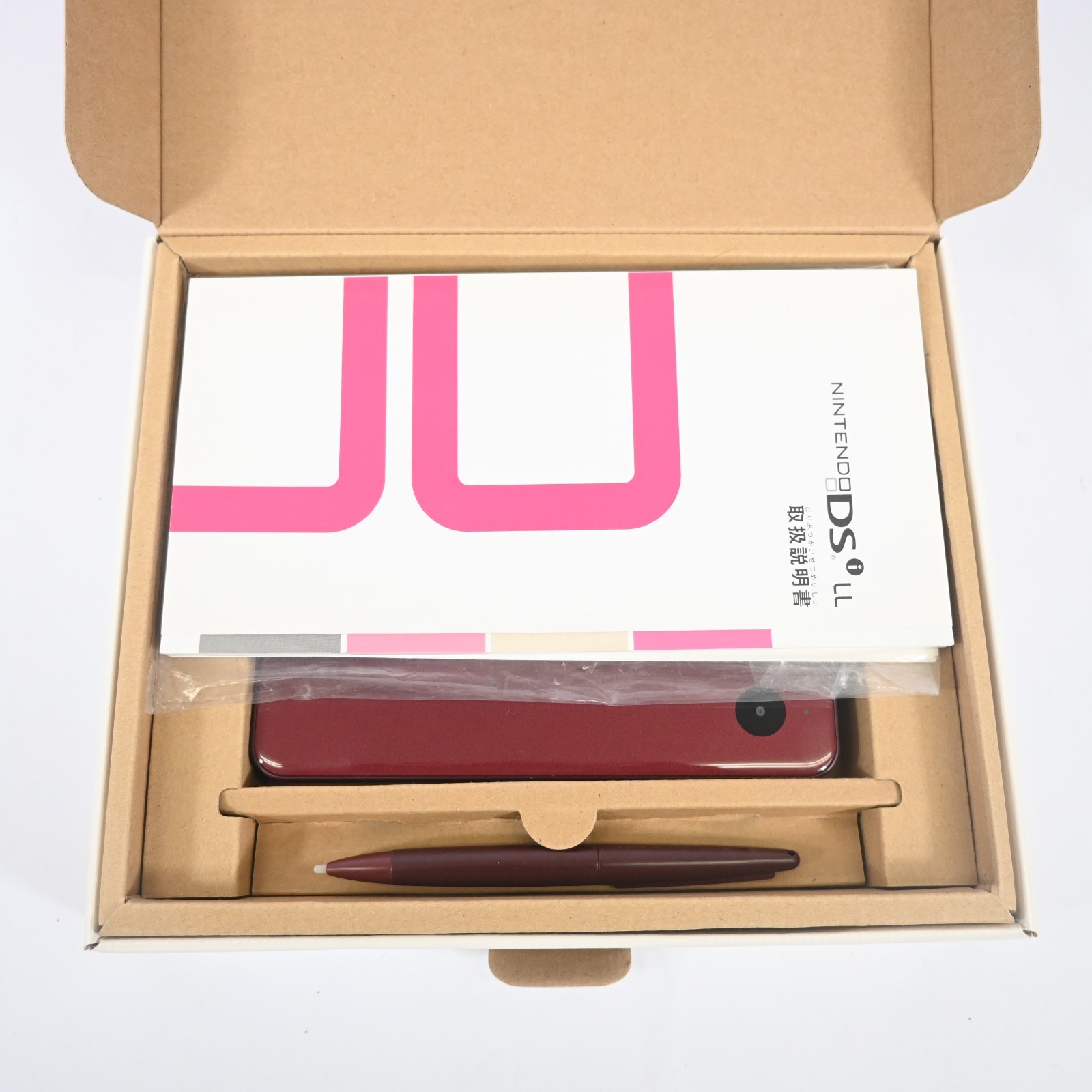 Nintendo DSi LL Wine Red Console Complete Set Tested NTSC-J Japan