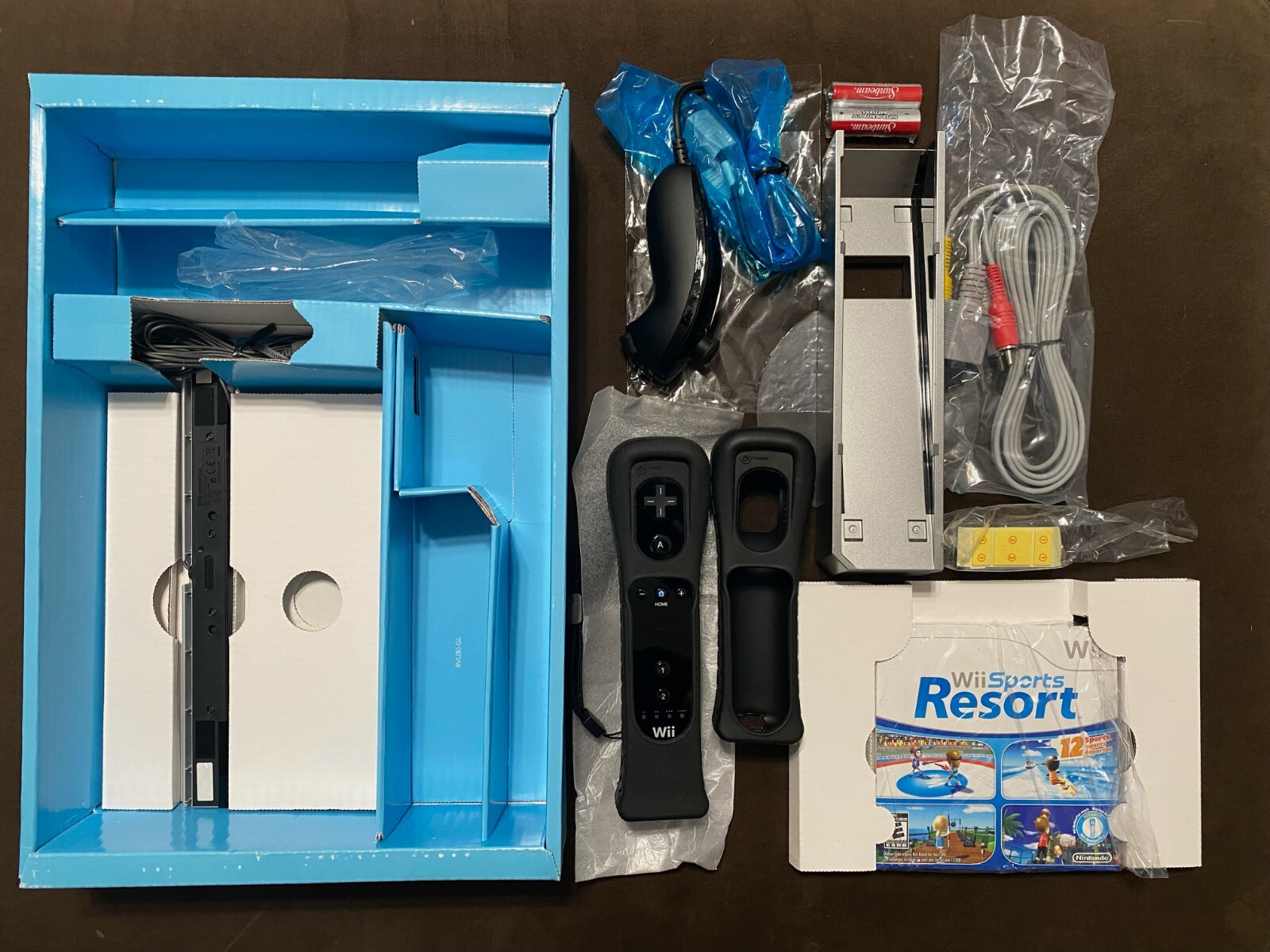Nintendo Wii Black Console w/ Motion Plus Remote + 2 Wii Sports Games