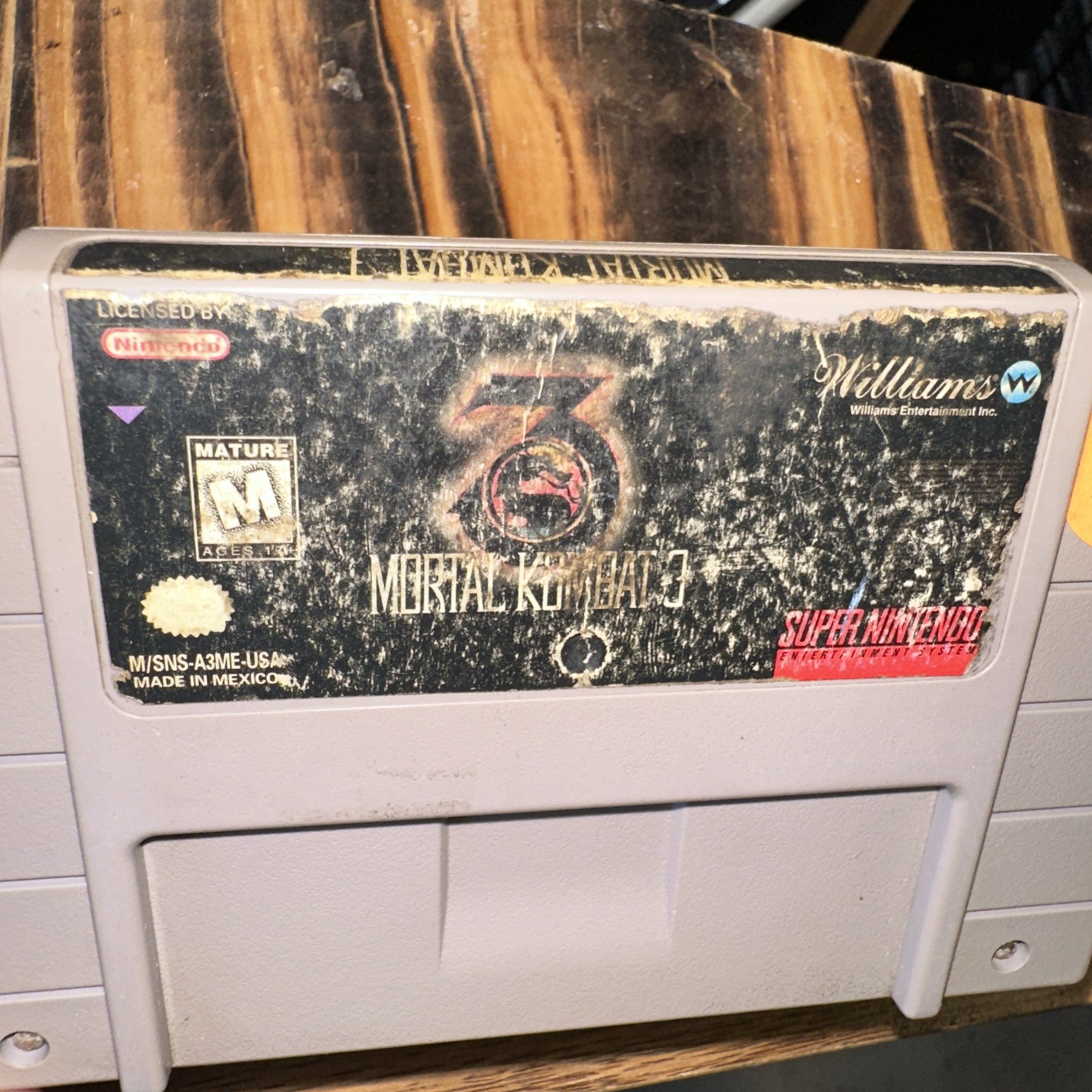 Super Nintendo Mortal Kombat 3 Authentic SNES Tested *Faded*