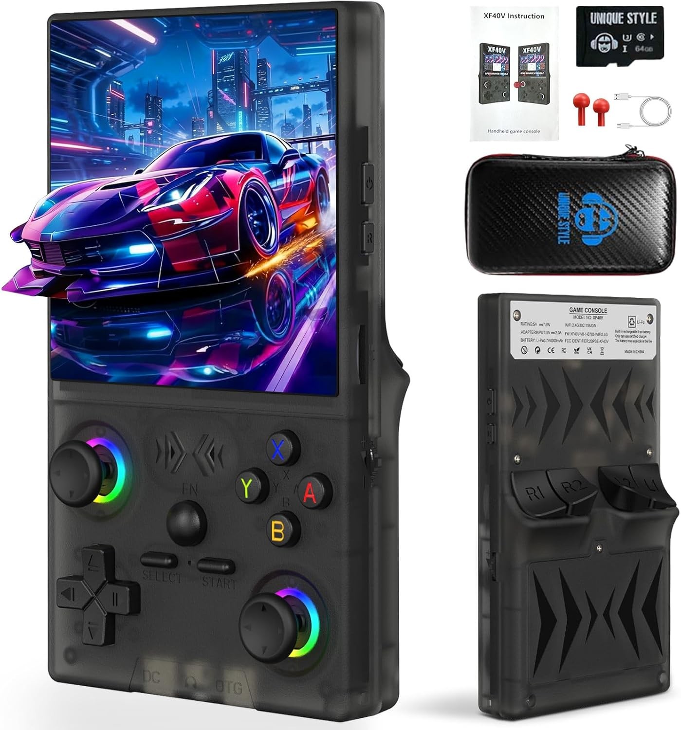 Retro Handheld Game Console with 2X Detachable Joysticks – 4.0 Inch IPS HD 64GB