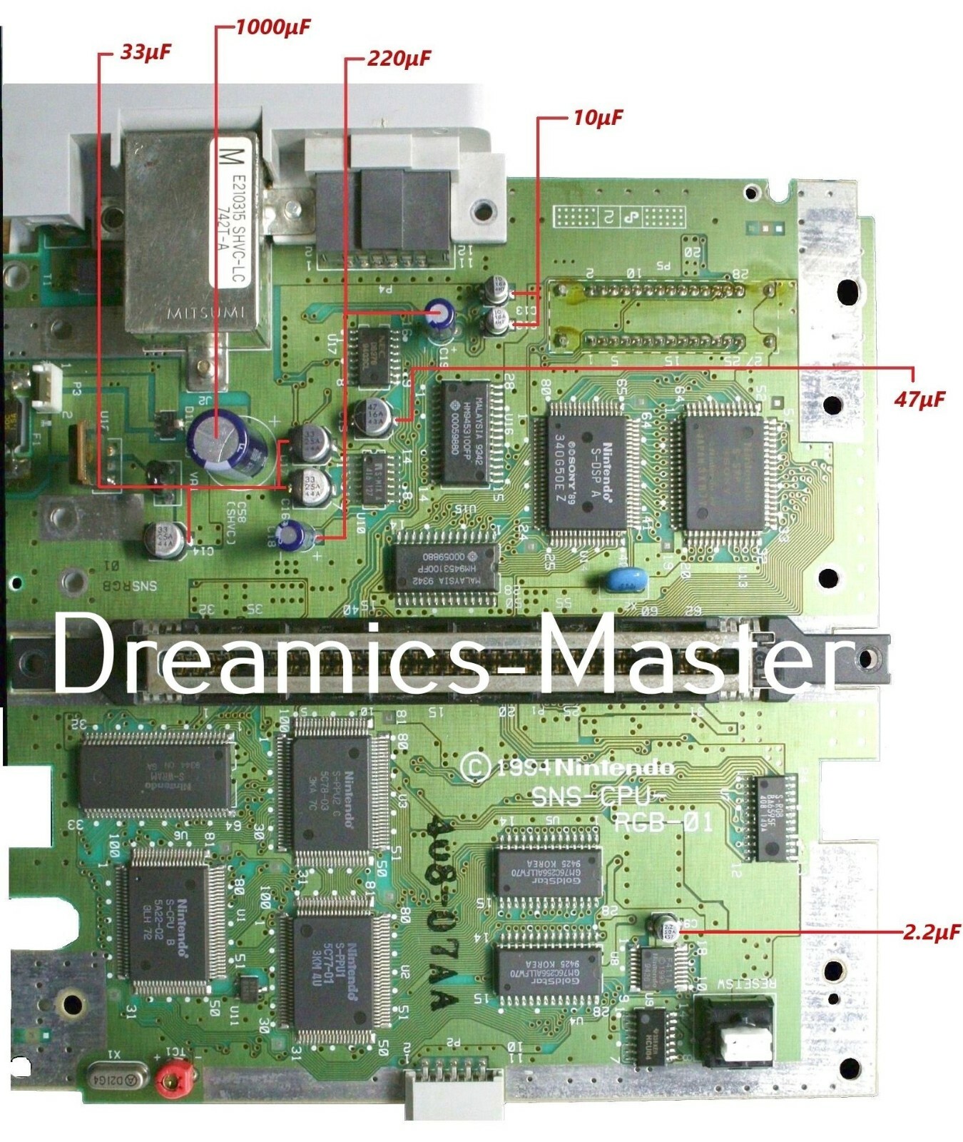 Super NES Cap Kit / SMD Kit – SNS-CPU-1CHIP & SNS-CPU-RGB & SNS-CPU-APU