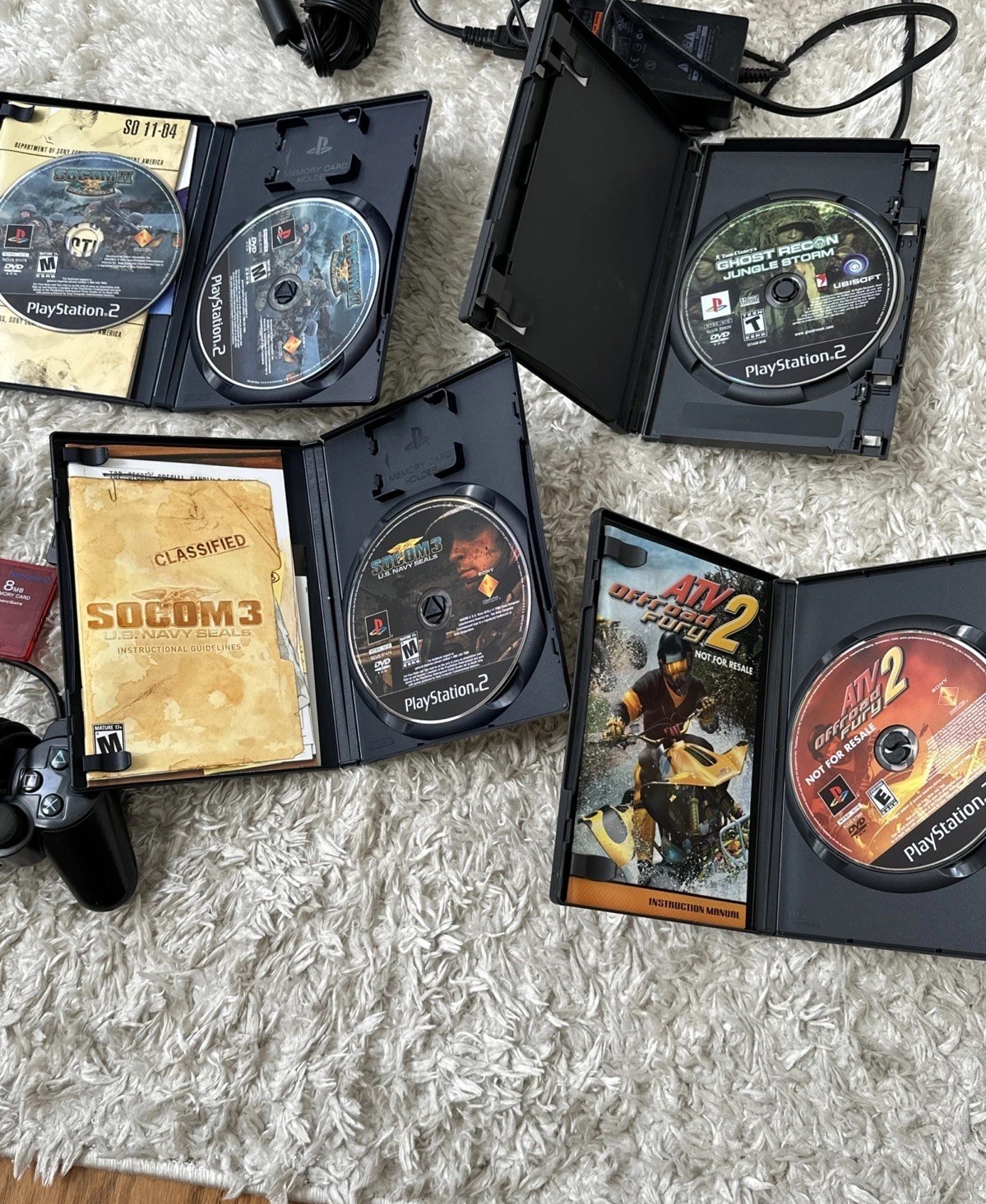 Sony PlayStation 2 PS2 Slim Console Bundle with Games, Mem, Mortal Kombat 4 Ps1