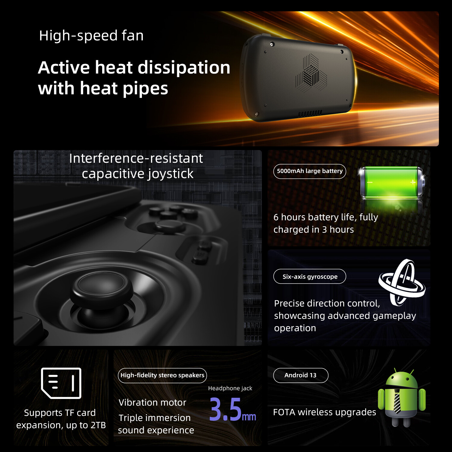 ANBERNIC RG Slide Handheld Game Console Android13 Bluetooth Video Gaming Player