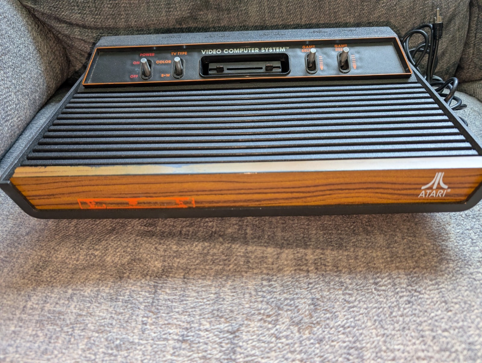 Atari 2600 Woodgrain 4-Switch Console Bundle W/ GAMES! No Controller! Tested!