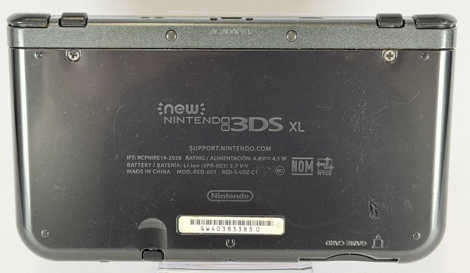 NINTENDO “NEW” 3DS XL BLACK HANDHELD CONSOLE RED-001 *TESTED & WORKING*