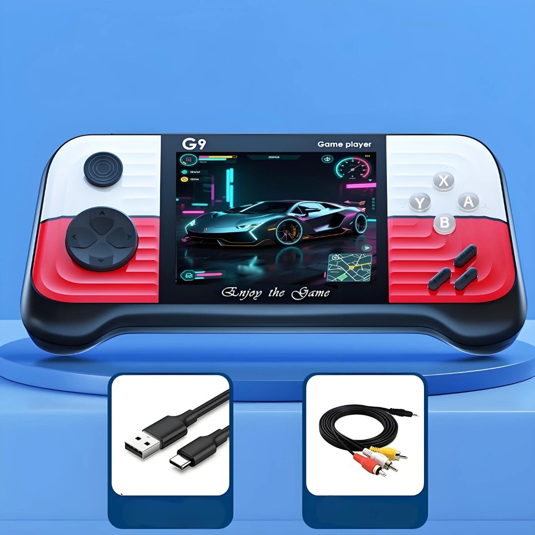 G9 Handheld Game Console 3.0” Screen Red Blue White Black USB-C AV 666 games