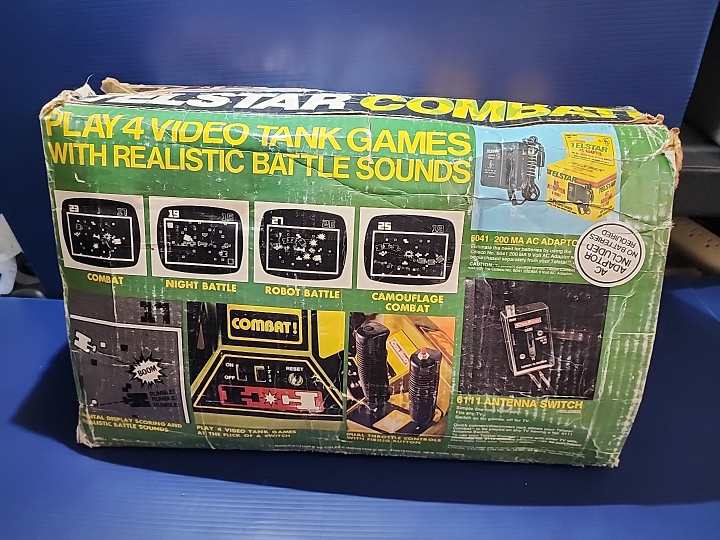 Untested Vintage 1977 TELSTAR COLECO COMBAT! Console Video Game Joysticks System