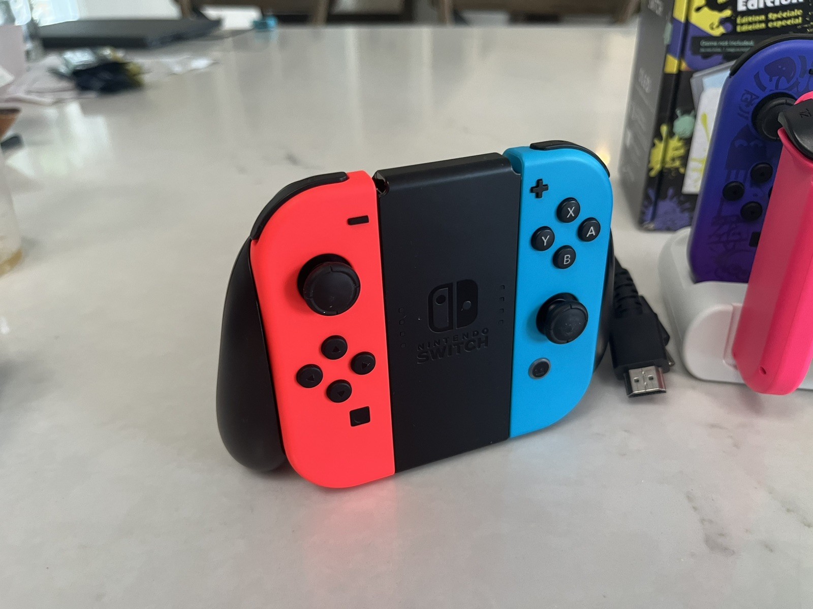 Nintendo Switch OLED Splatoon 3 Edition Bundle CIB w/ 8 Controllers & Dock