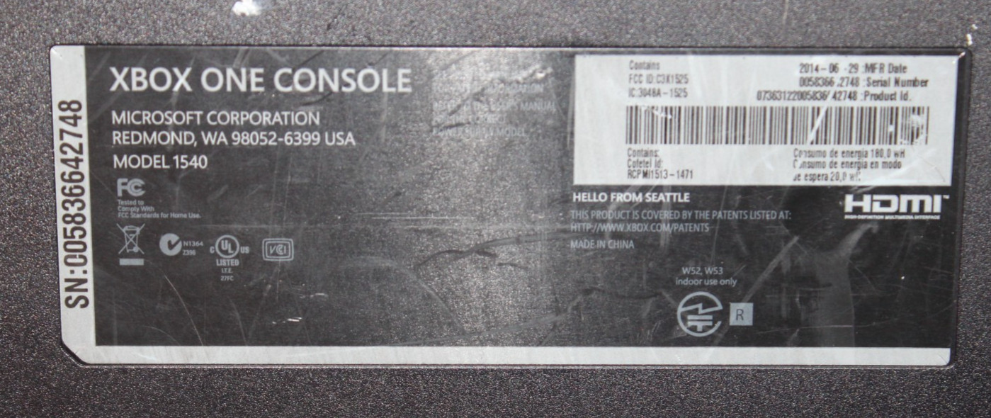 Microsoft Xbox One 500GB Console Only ~ Model 1540 ~ Tested & Working AO4067532