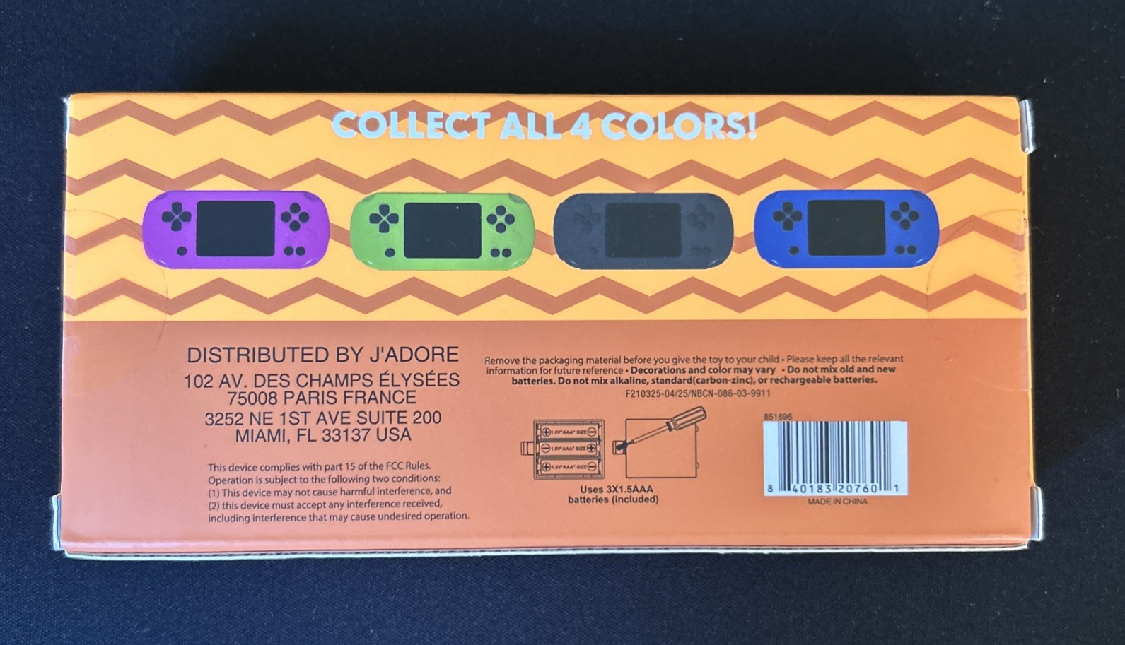 J’adore Next Level Handheld Retro Arcade – Black – 100 Games 3Y+ Open Box