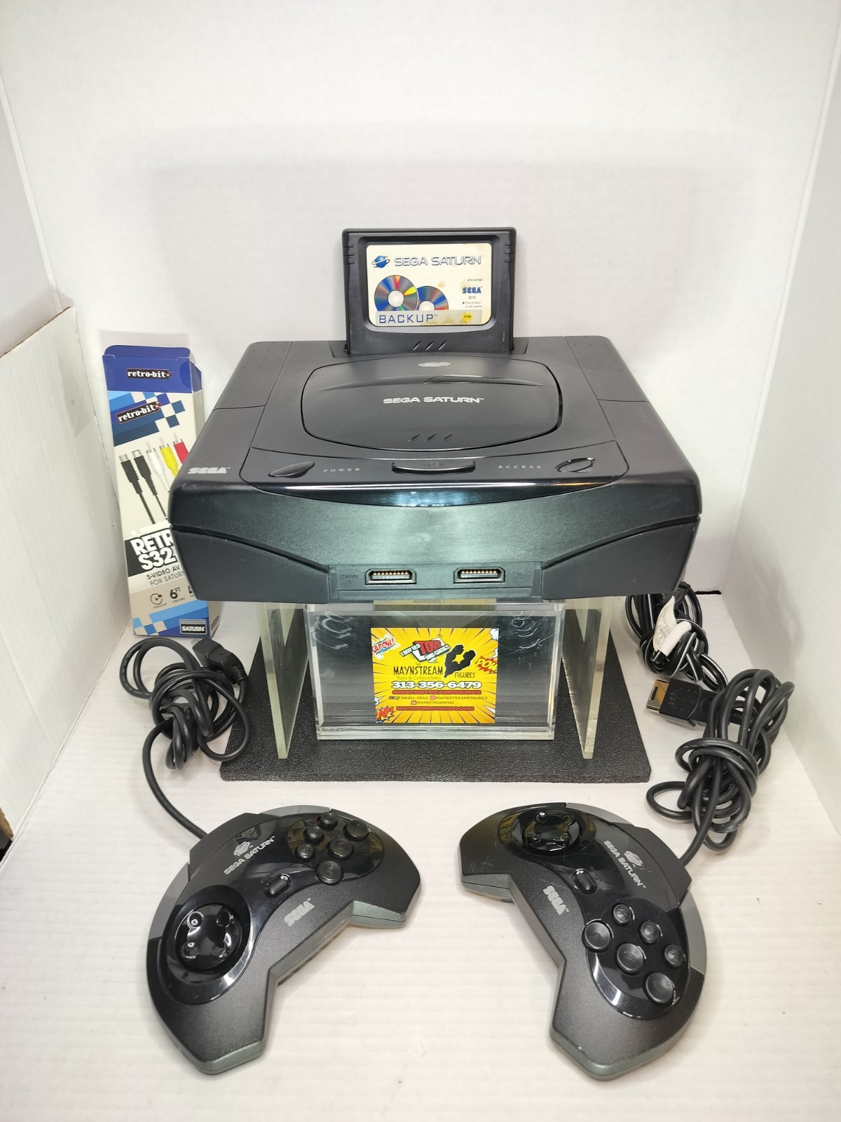 SEGA Saturn System Console MK-80000 2 Controllers/Backup Lot / AS-IS READ
