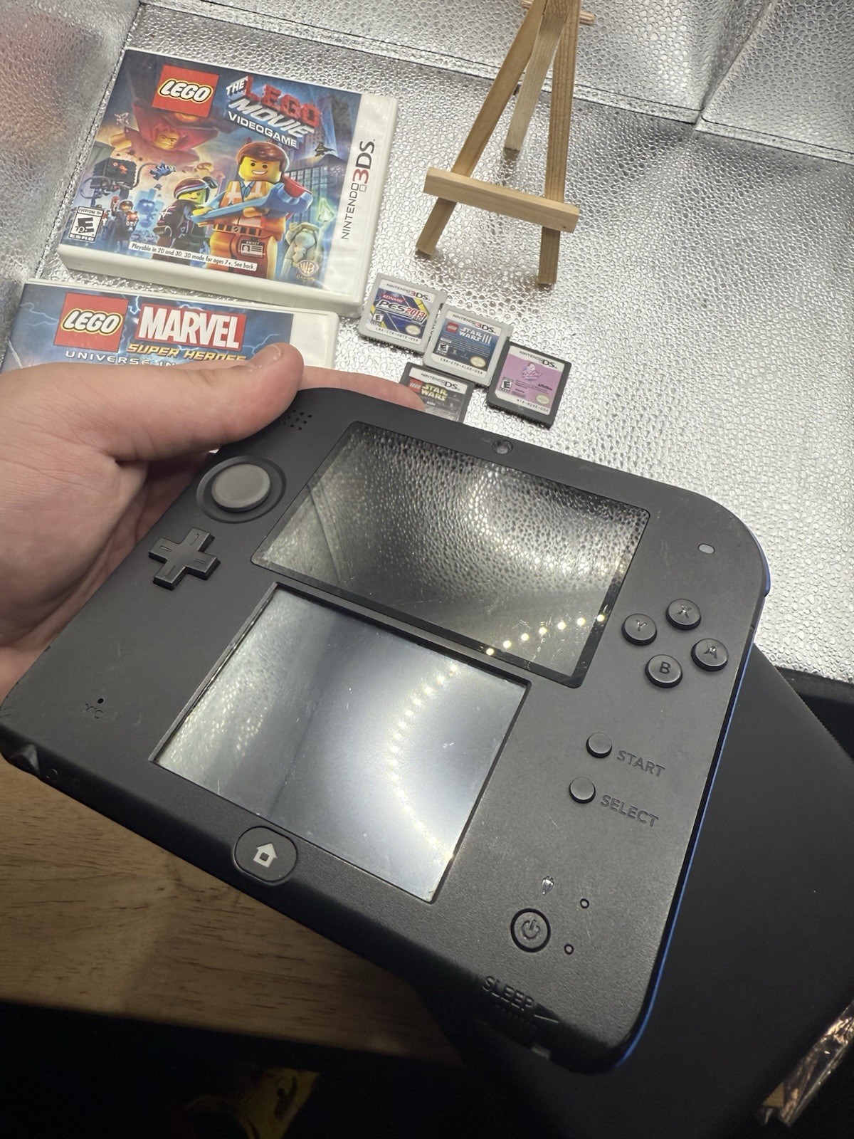 Nintendo 2DS Launch Edition Blue & Black – Games, Cases And Charger BUNDLE!