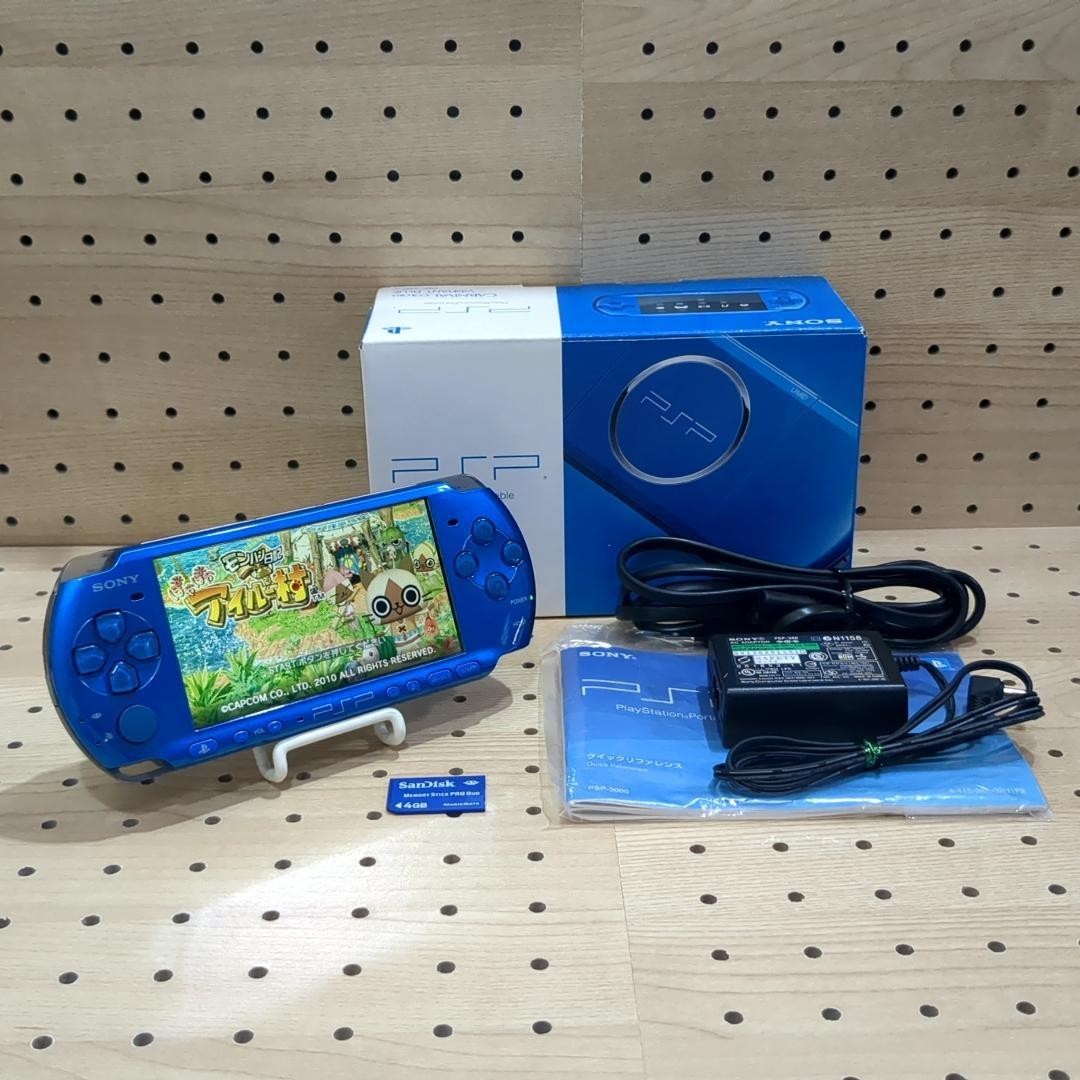 USED Sony PSP‑3000 Vibrant Blue Handheld Console PSP3000VB – Tested Working