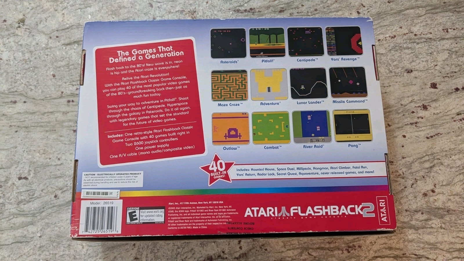 Atari Classic Game Console Flashback 2 Unused 40 Games Original 2005 Gift