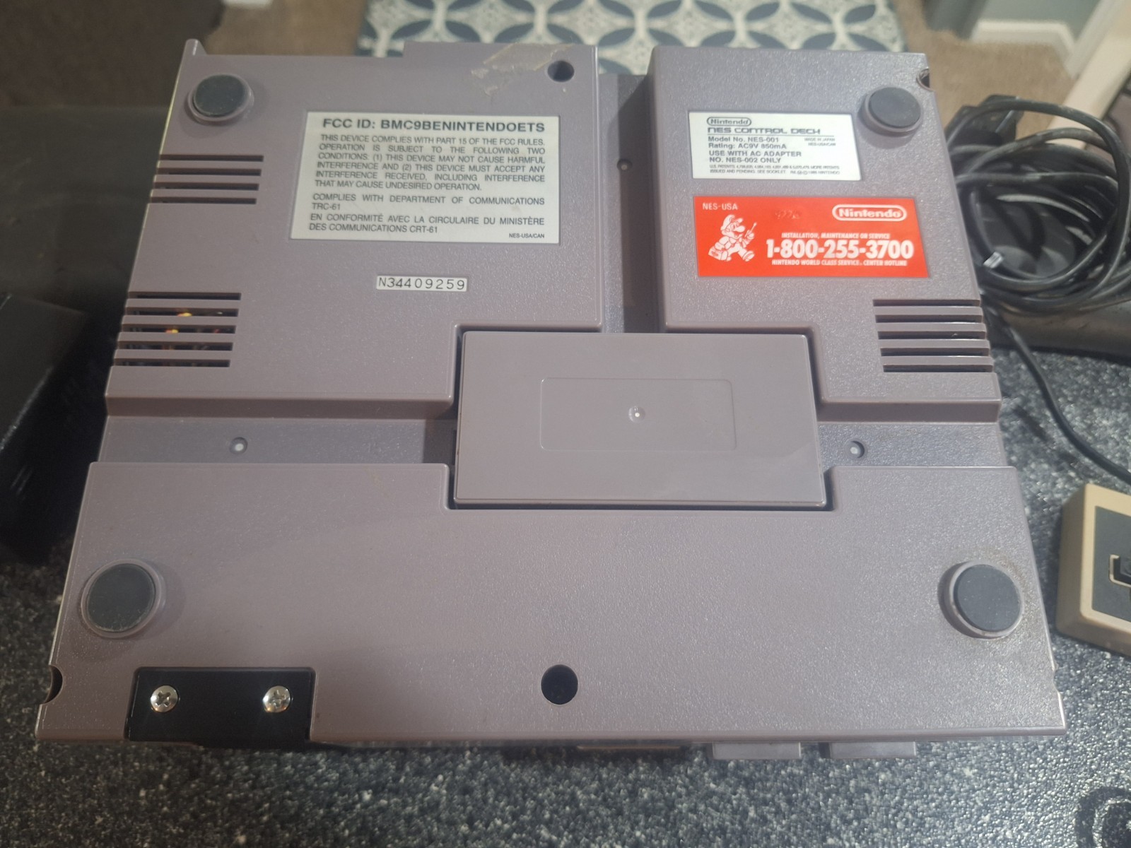 Original NES Nintendo Console Bundle With MARIO 1 2 3 TRILOGY Games TESTED