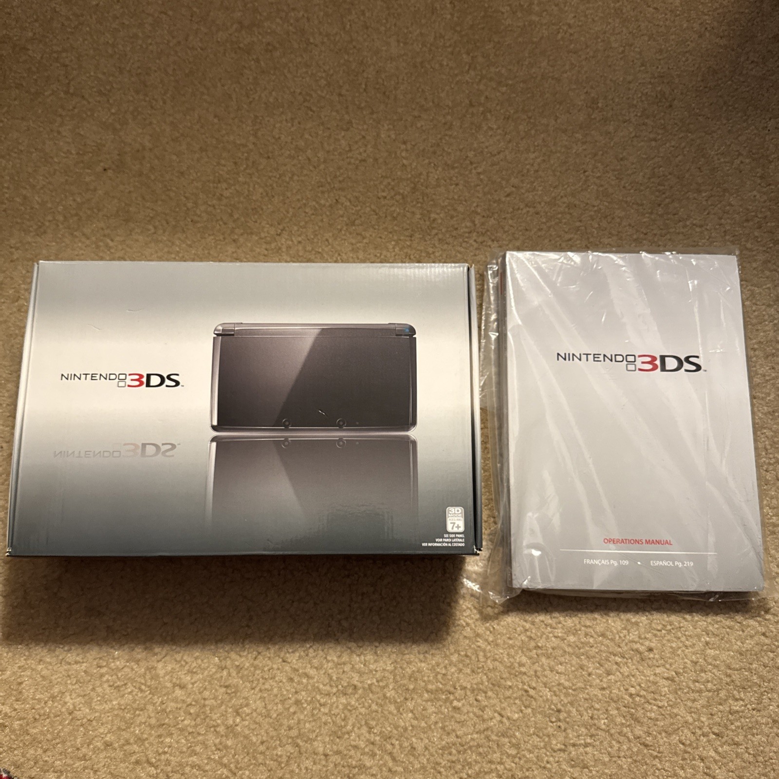 [BOX and Manual ONLY] Nintendo 3DS Cosmo Black Box Only With Manual NO SYSTEM