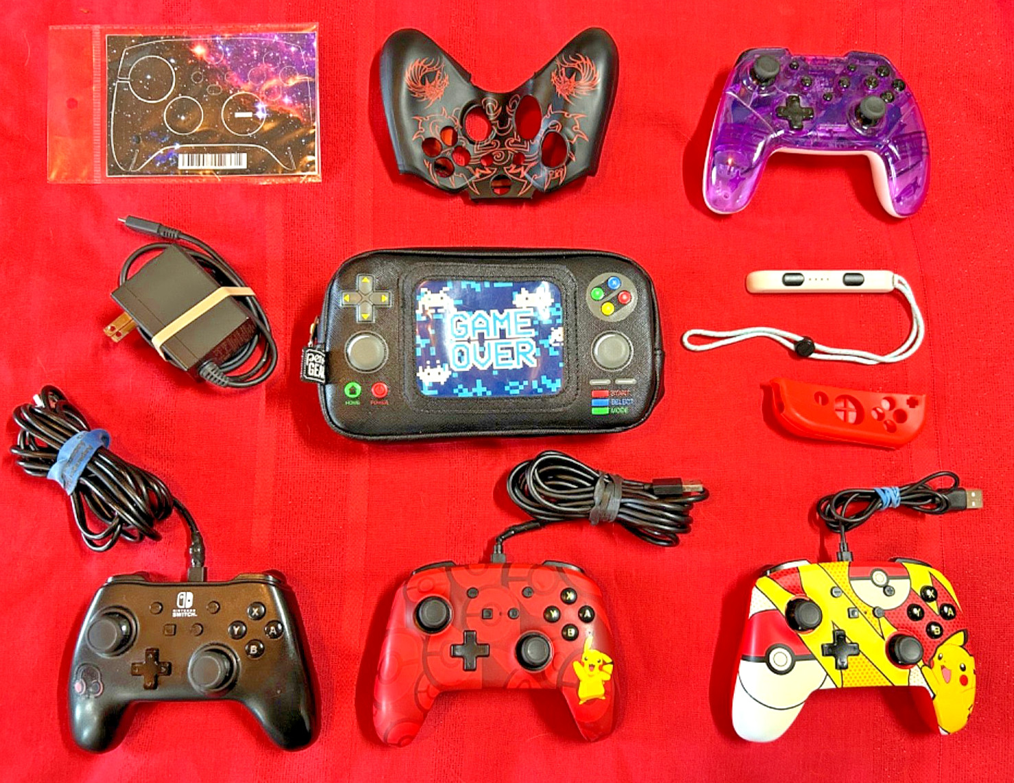 4 Nintendo Switch Controllers & Misc. Accessories – Cords, Charger, Etc. Pikachu