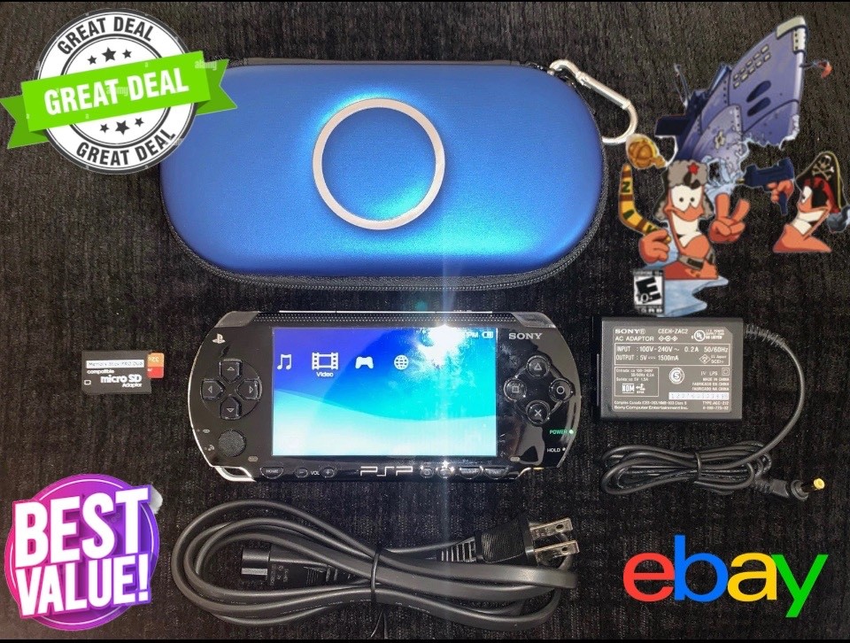 GAME BUNDLE: Sony PSP (1001) w/32GB Memory Card | ☑️ CLEAN/POLISHED & TESTED.