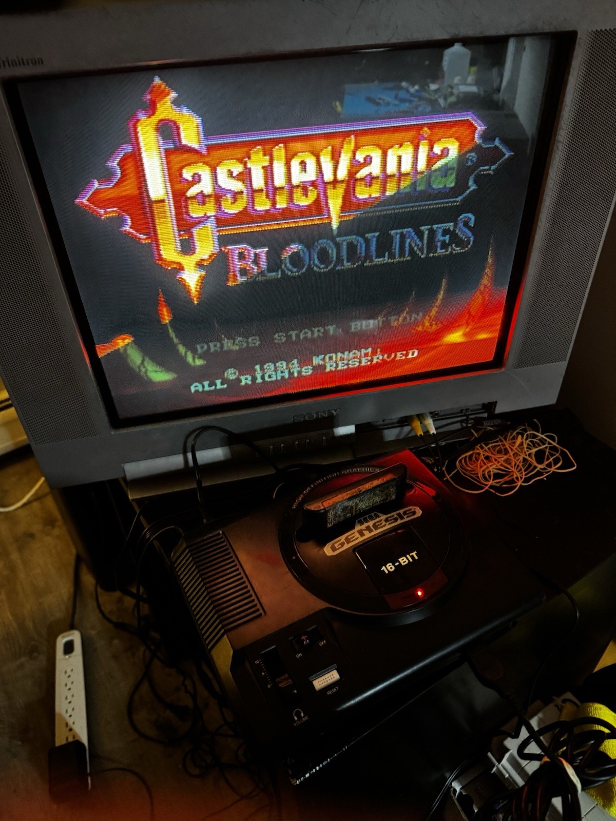 Sega Genesis Model 1 W/ Cables Controller Castlevania Bloodlines Tested Works!