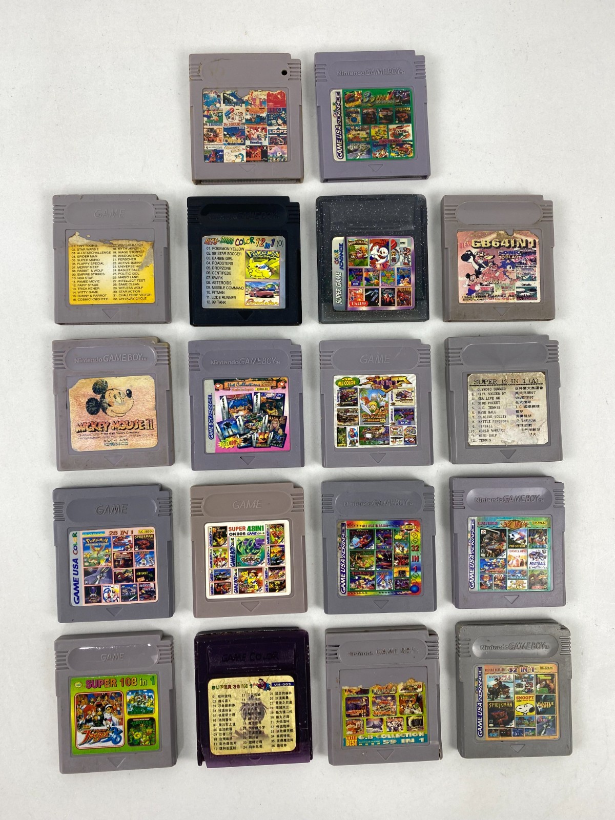 Rare Taiwan Pokemon Collection Super 36 in 1 Multi Cart Combo Game Boy Advance