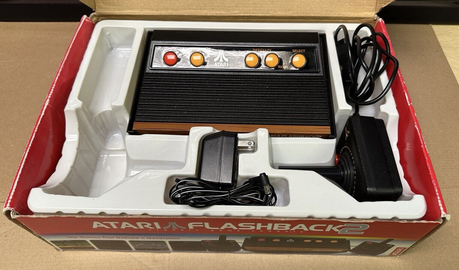 Atari Flashback 2 Classic Retro Game Console Controller TV Plug & Play Tested