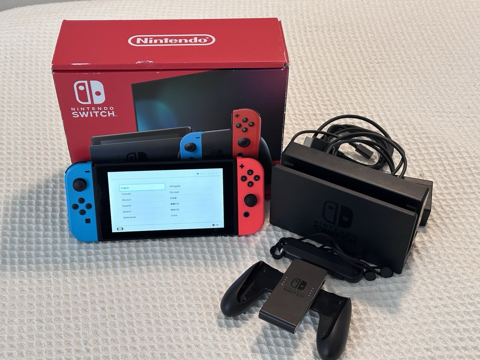 Nintendo Switch with Neon Blue and Neon Red Joy-Con (HAC-001-01)