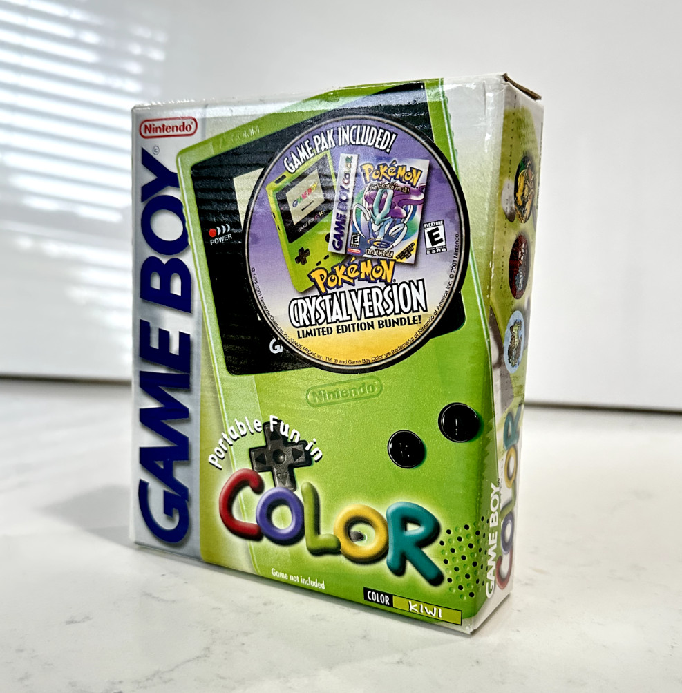 RARE Nintendo Kiwi Gameboy Color Pokemon Crystal Limited Edition Bundle COMPLETE