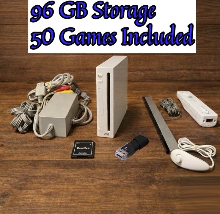 Nintendo Wii Console Bundle | 50 Games, Controller, Nunchucks & All Cords.