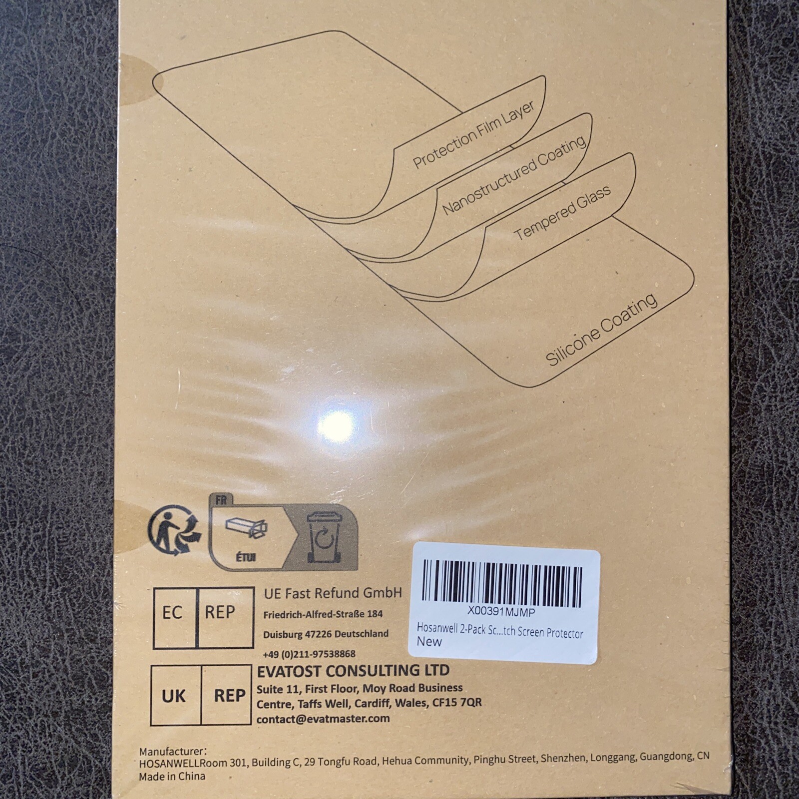 Hosanwell 2 Pack Steam Deck Screen Protector,7 inch 9H Tempered Glass Film