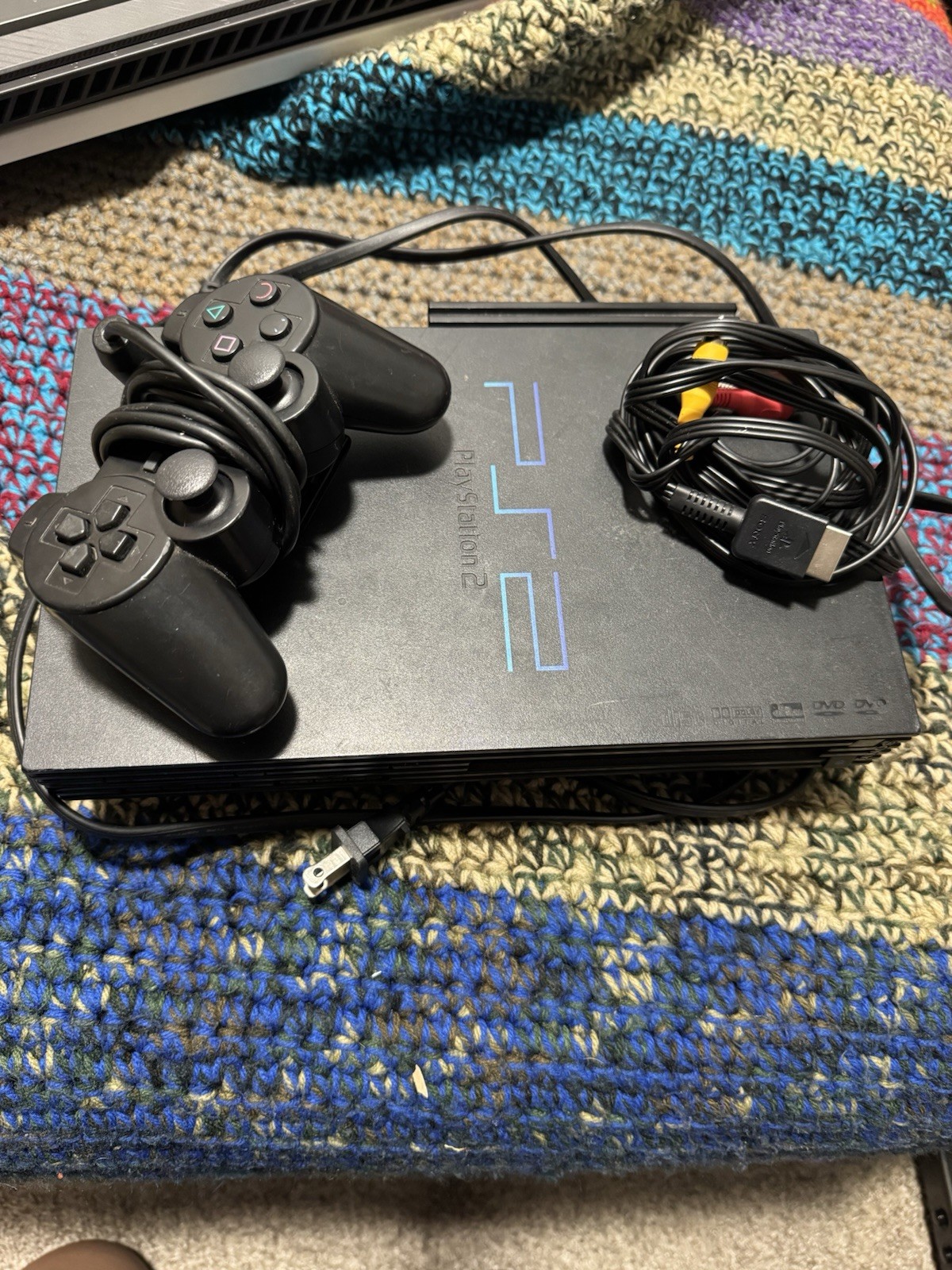 Sony PlayStation 2 Fat Console TESTED & Working! Hdd and third party controller